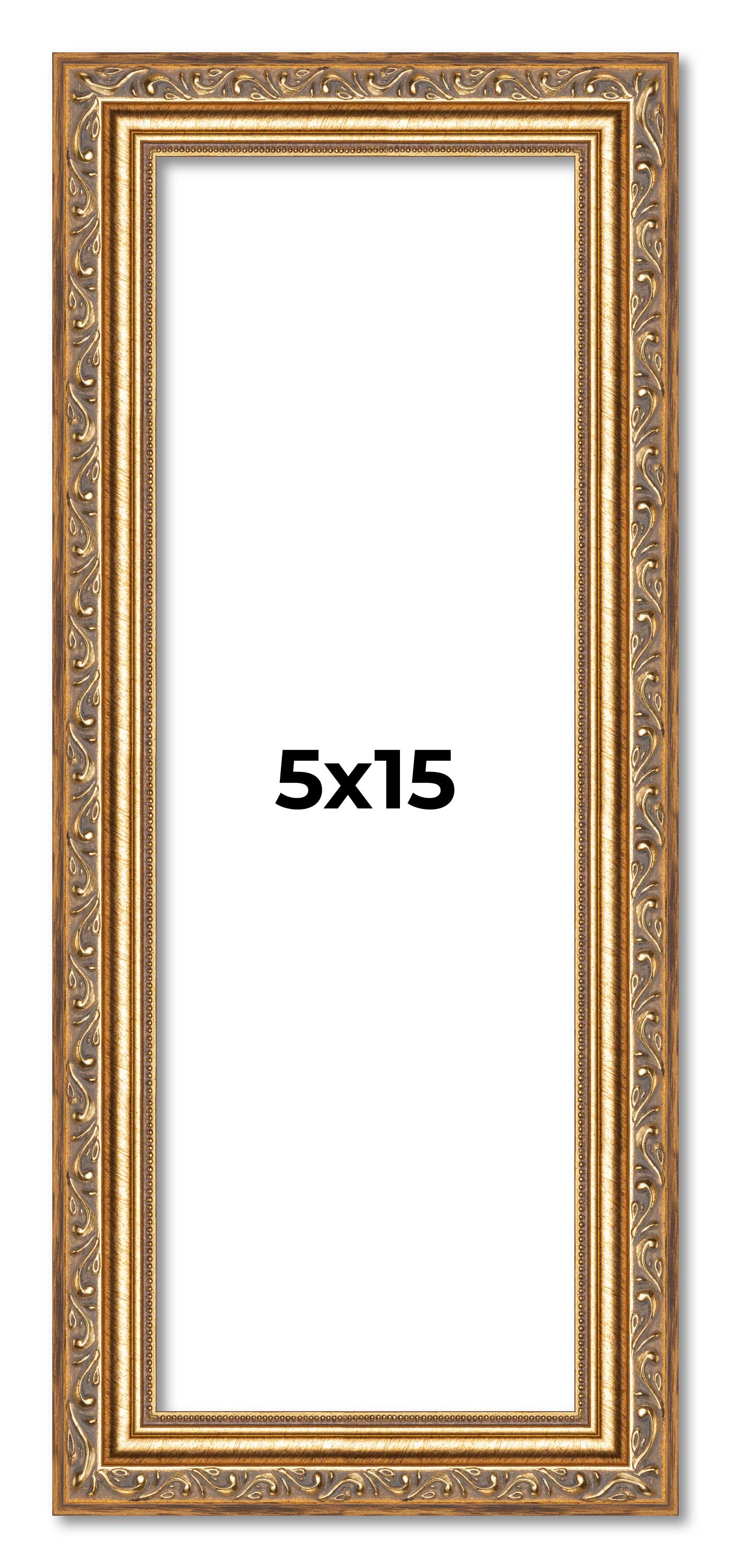 5×15 In Frame Gold Solid Wood Picture Frame Width 1.25 Inches | Interior Frame D