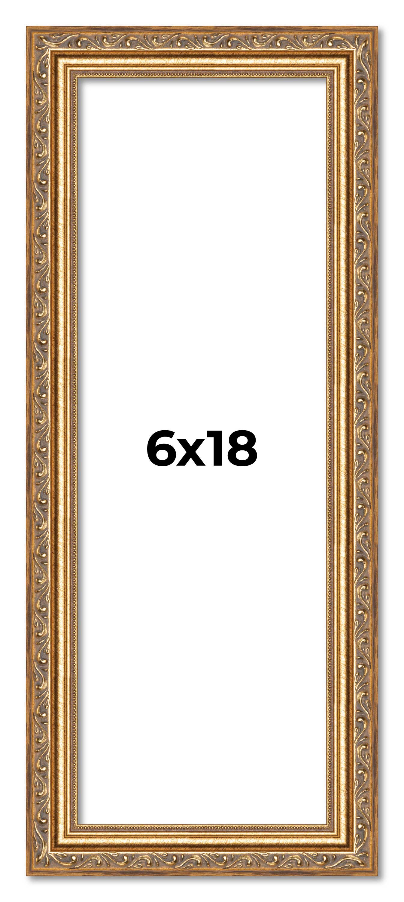 6x18 Frame Gold Solid Wood Picture Frame Width 1.25 Inches | Interior Frame Dept main product image
