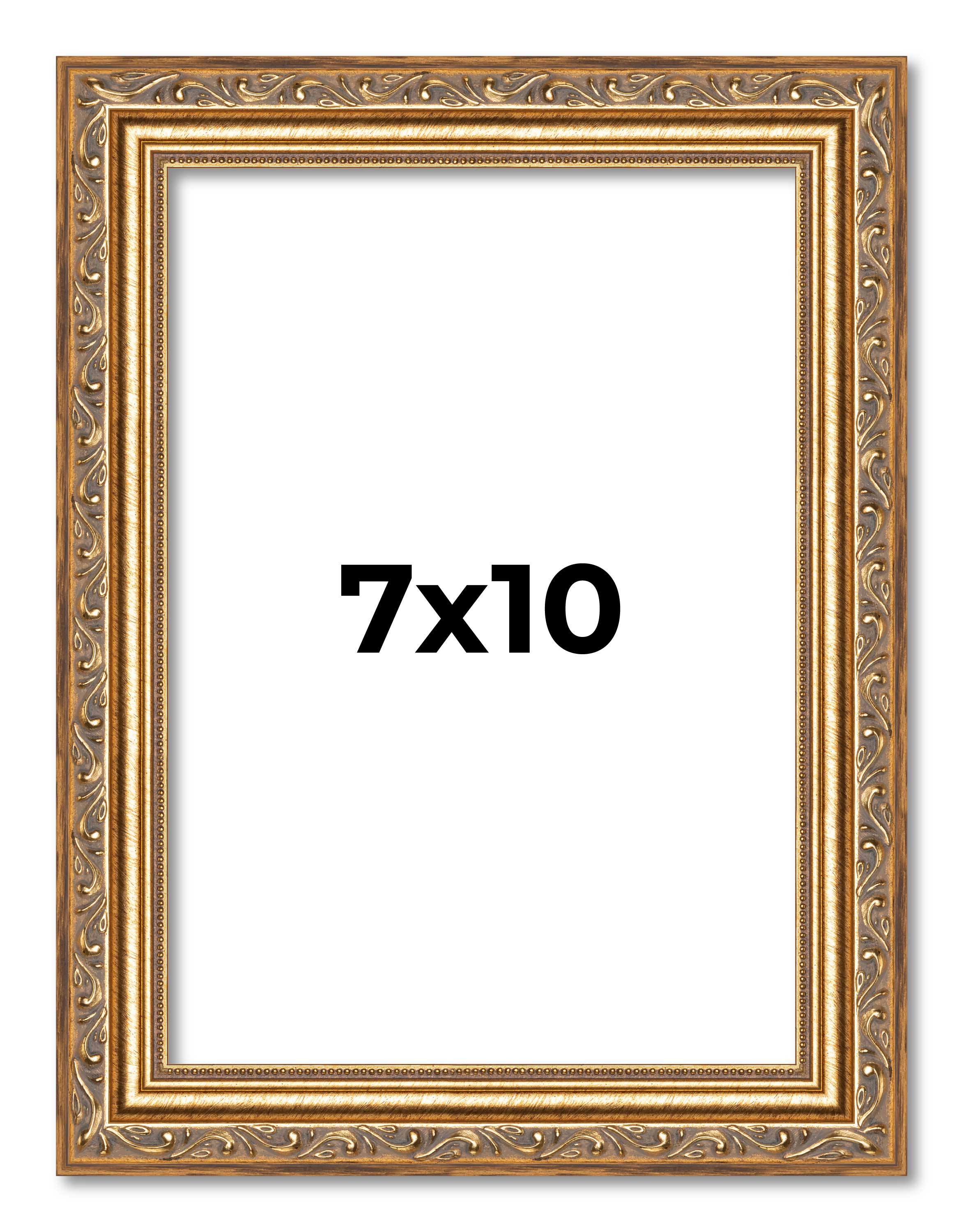 7x10 Frame Gold Solid Wood Picture Frame Width 1.25 Inches | Interior Frame Dept main product image