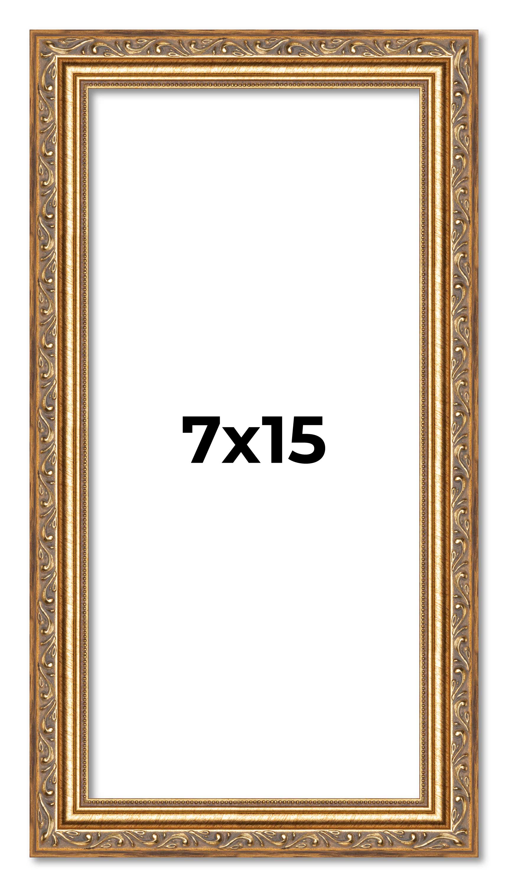 7x15 Frame Gold Solid Wood Picture Frame Width 1.25 Inches | Interior Frame Dept main product image
