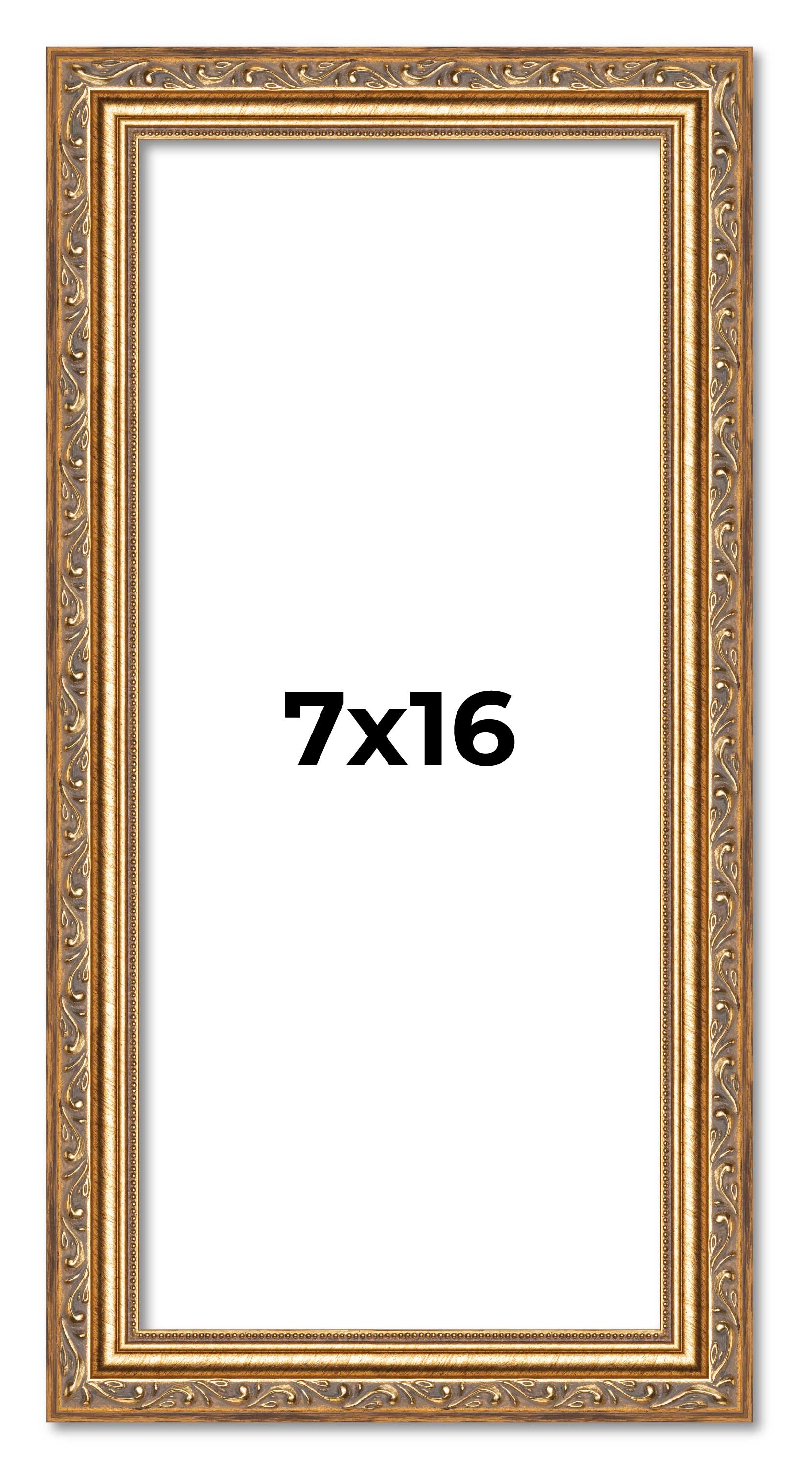 7x16 Frame Gold Solid Wood Picture Frame Width 1.25 Inches | Interior Frame Dept main product image