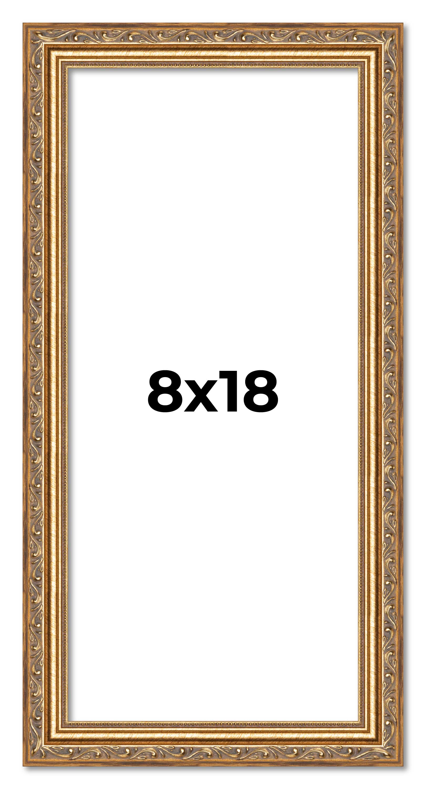 8x18 Frame Gold Solid Wood Picture Frame Width 1.25 Inches | Interior Frame Dept main product image