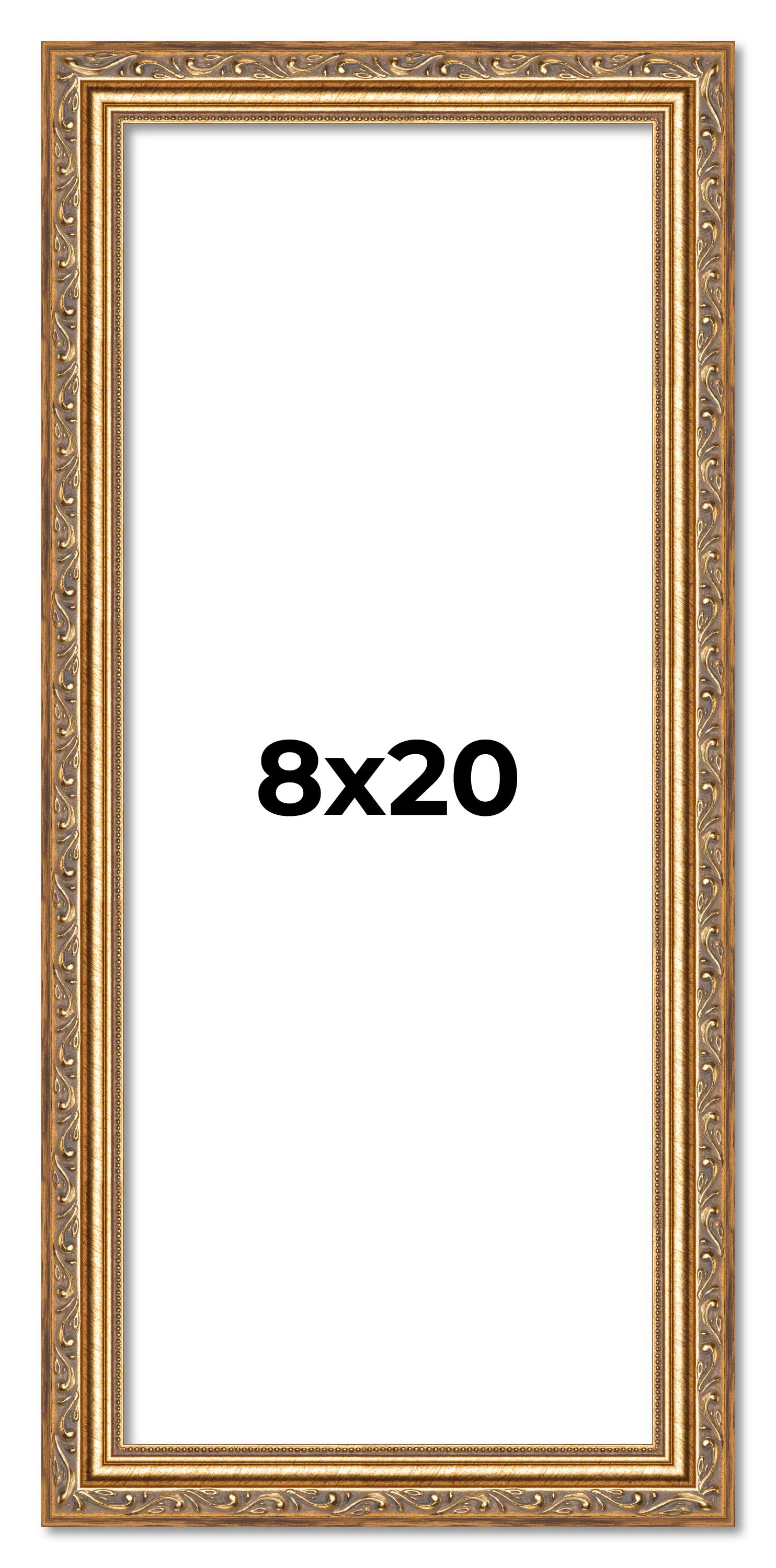 8x20 Frame Gold Solid Wood Picture Frame Width 1.25 Inches | Interior Frame Dept main product image