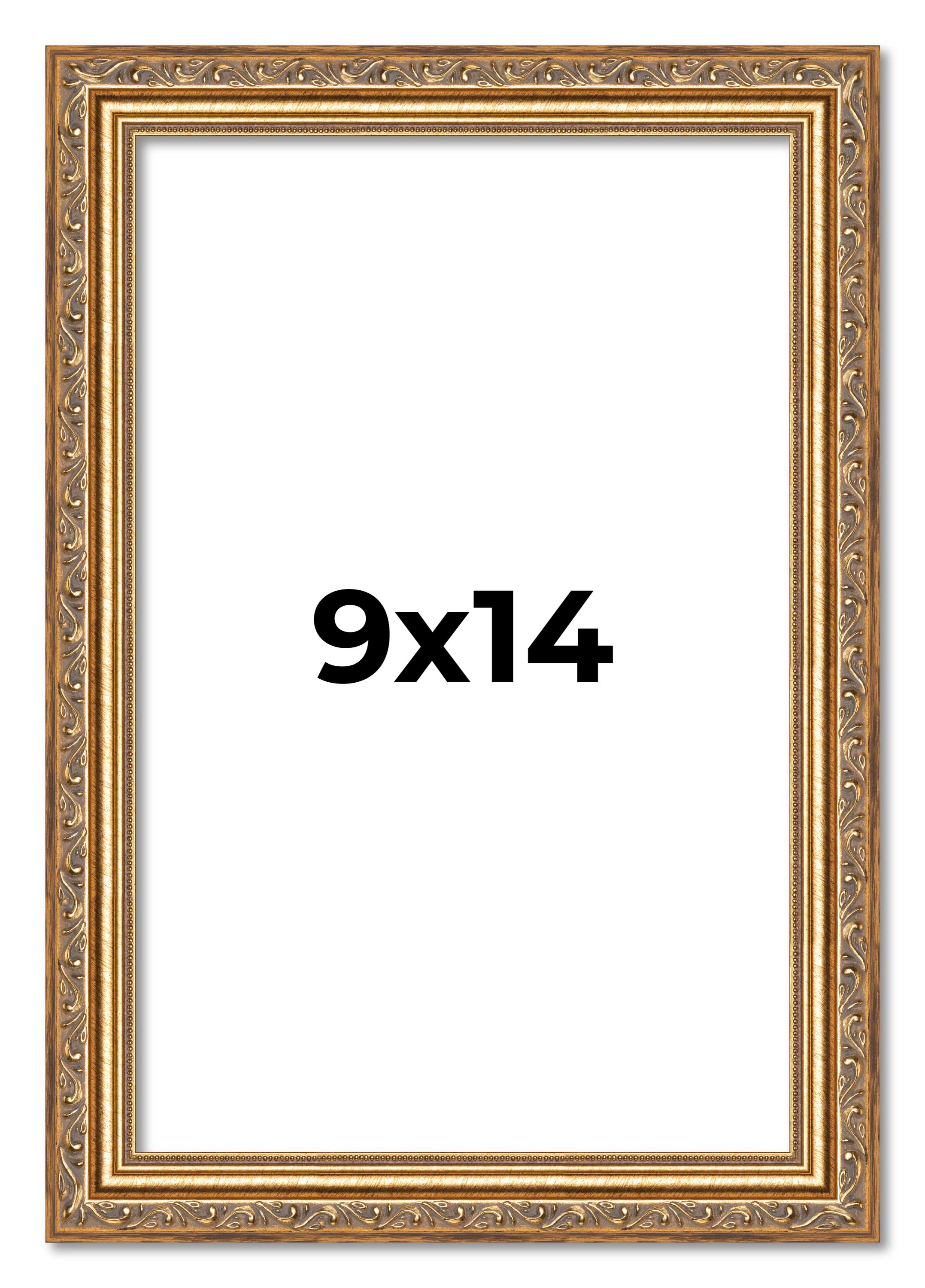 9x14 Frame Gold Solid Wood Picture Frame Width 1.25 Inches | Interior Frame Dept main product image