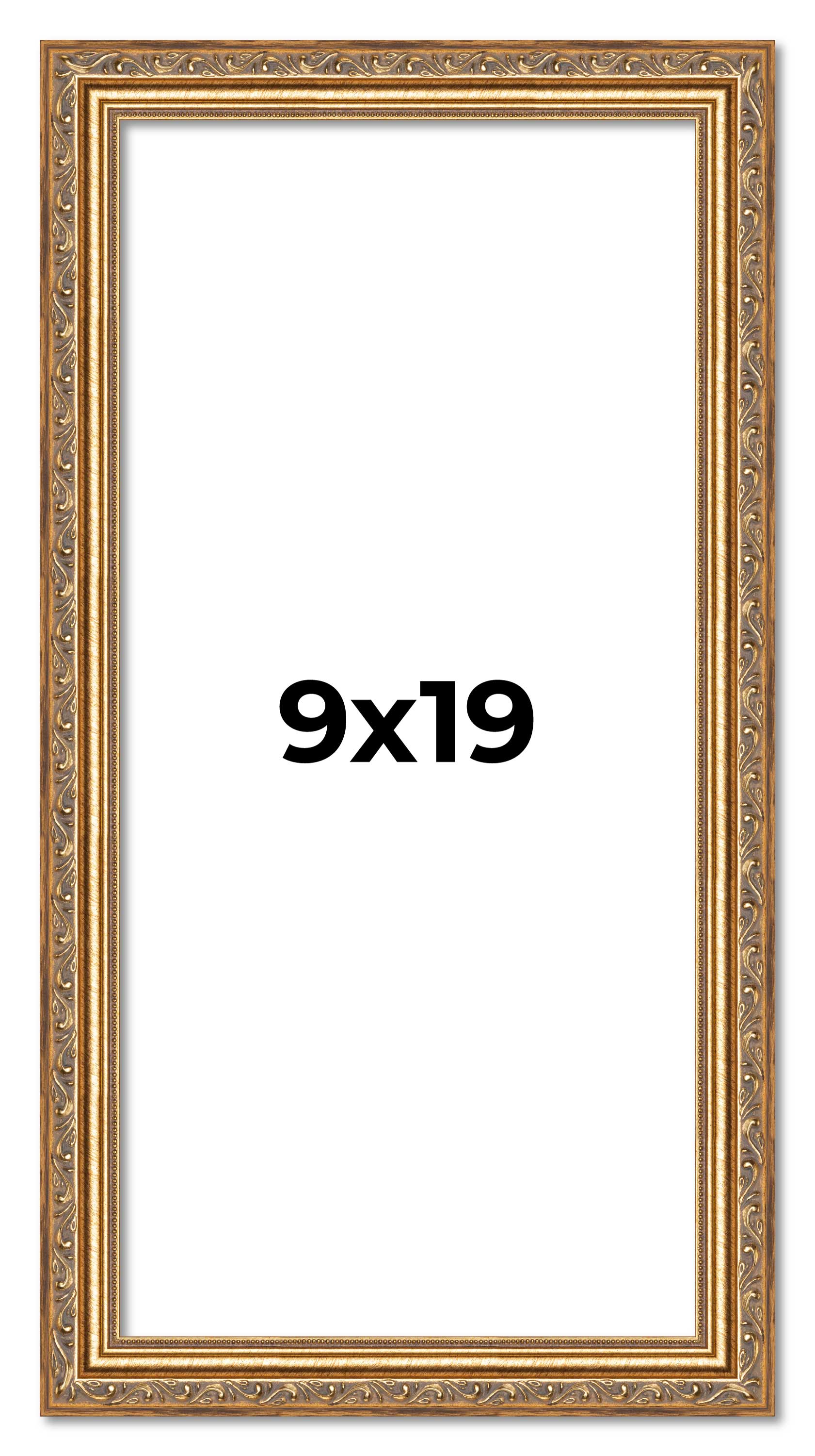 9x19 Frame Gold Solid Wood Picture Frame Width 1.25 Inches | Interior Frame Dept main product image