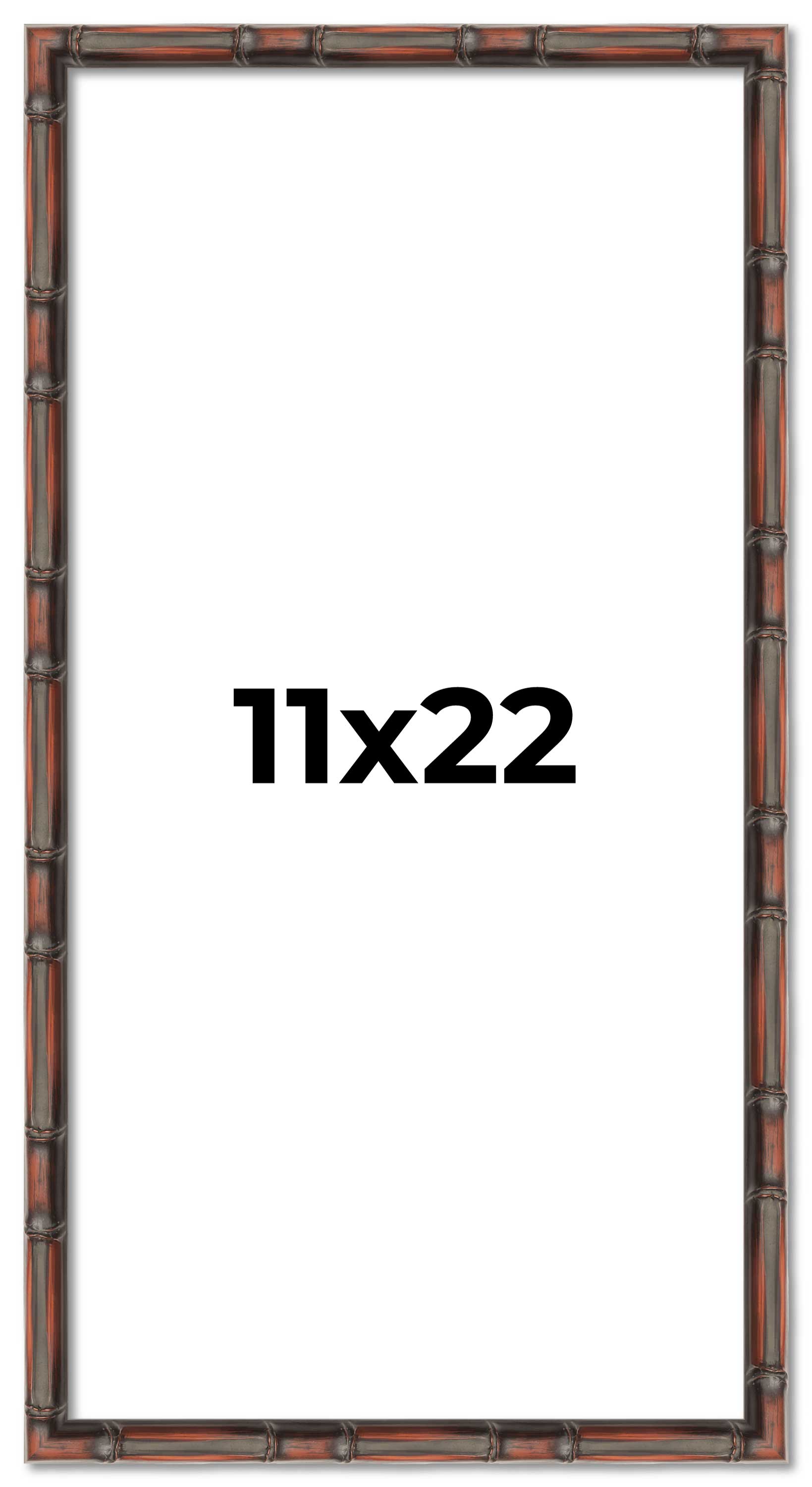 11×22 Frame Brown Bamboo with Dark Coffee/Walnut Finish | Solid Wood Picture Fra