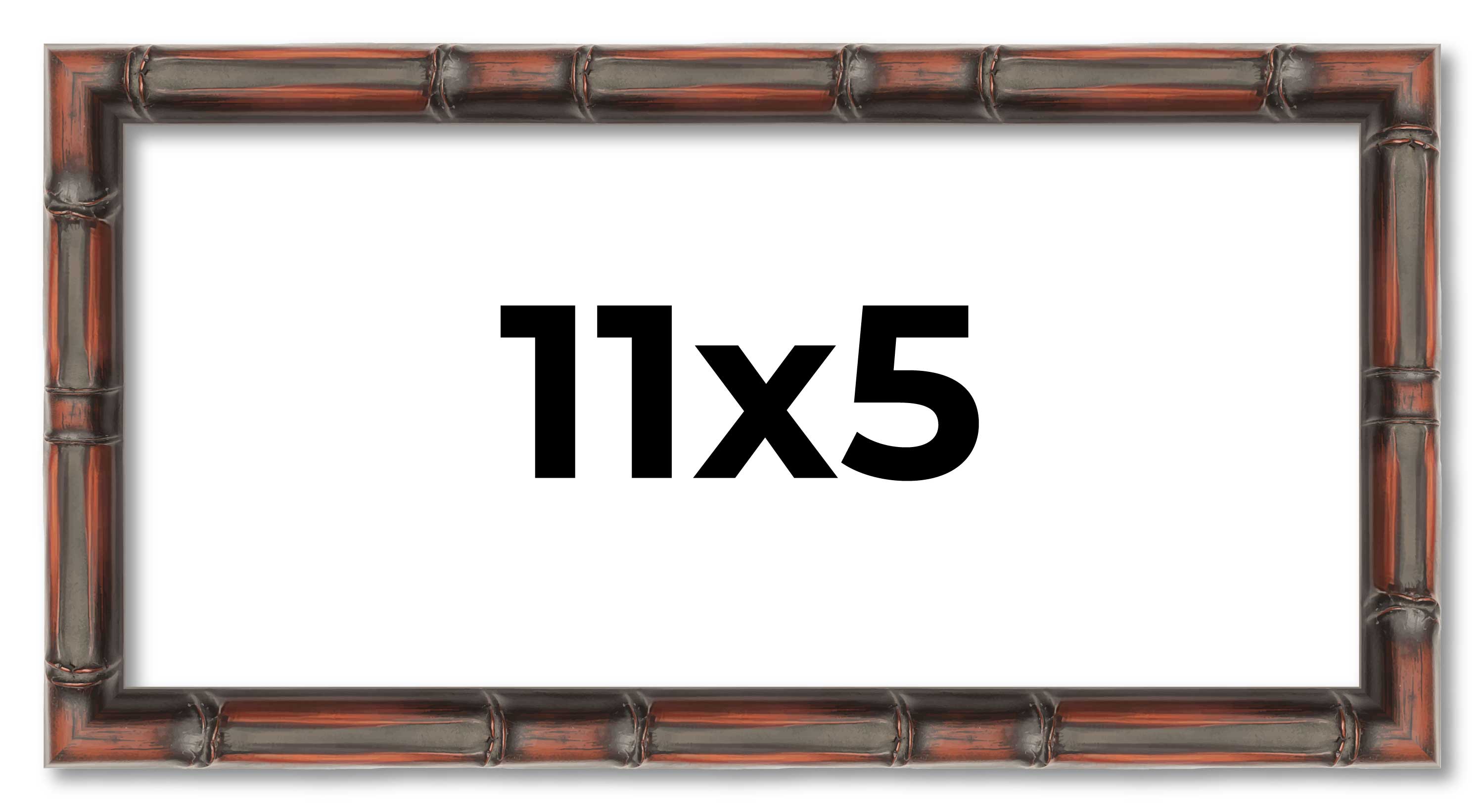 11×5 IN Frame Brown Bamboo with Dark Coffee/Walnut Finish | Solid Wood Picture F
