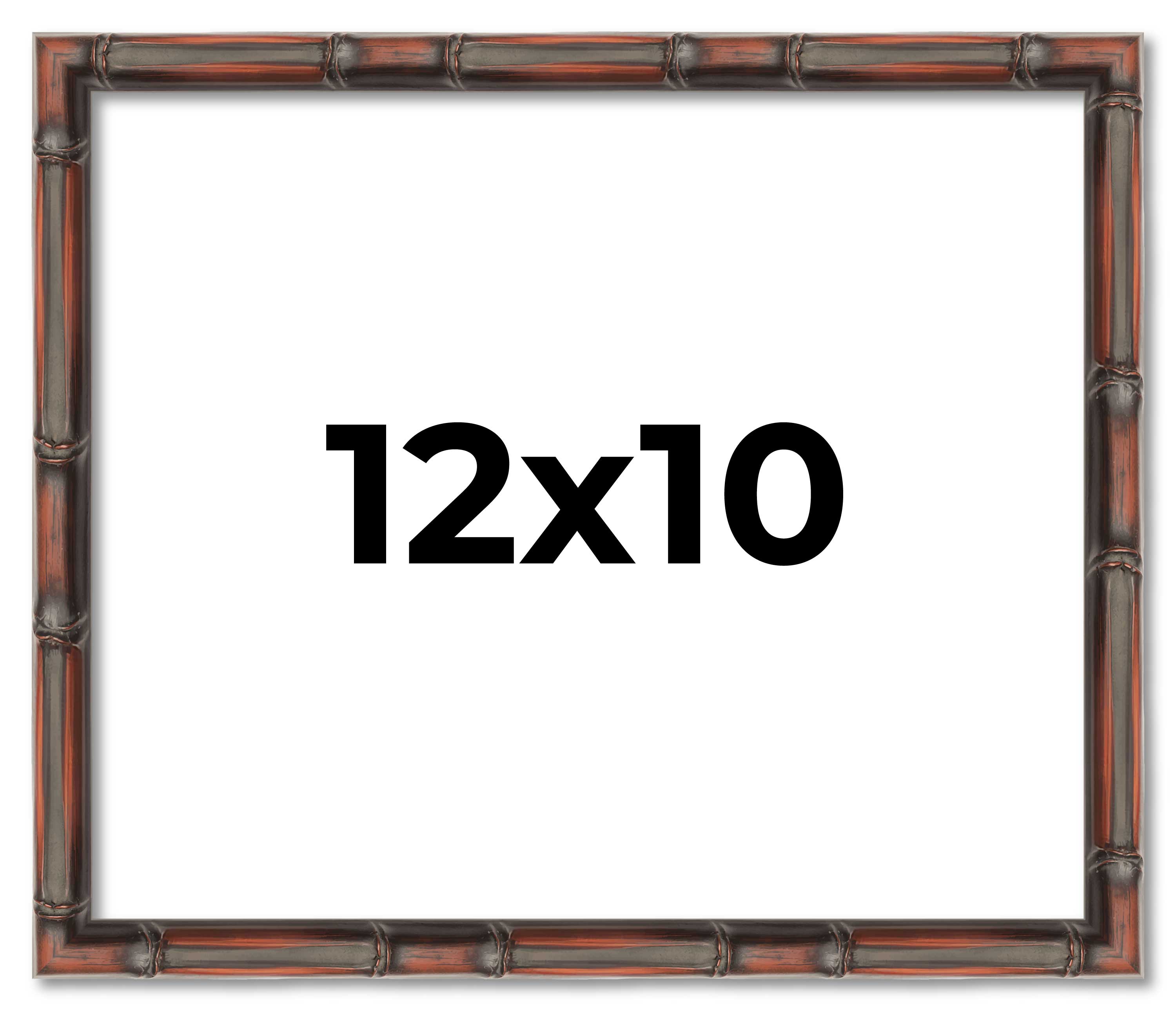 12×10 Frame Brown Bamboo with Dark Coffee/Walnut Finish | Solid Wood Picture Fra
