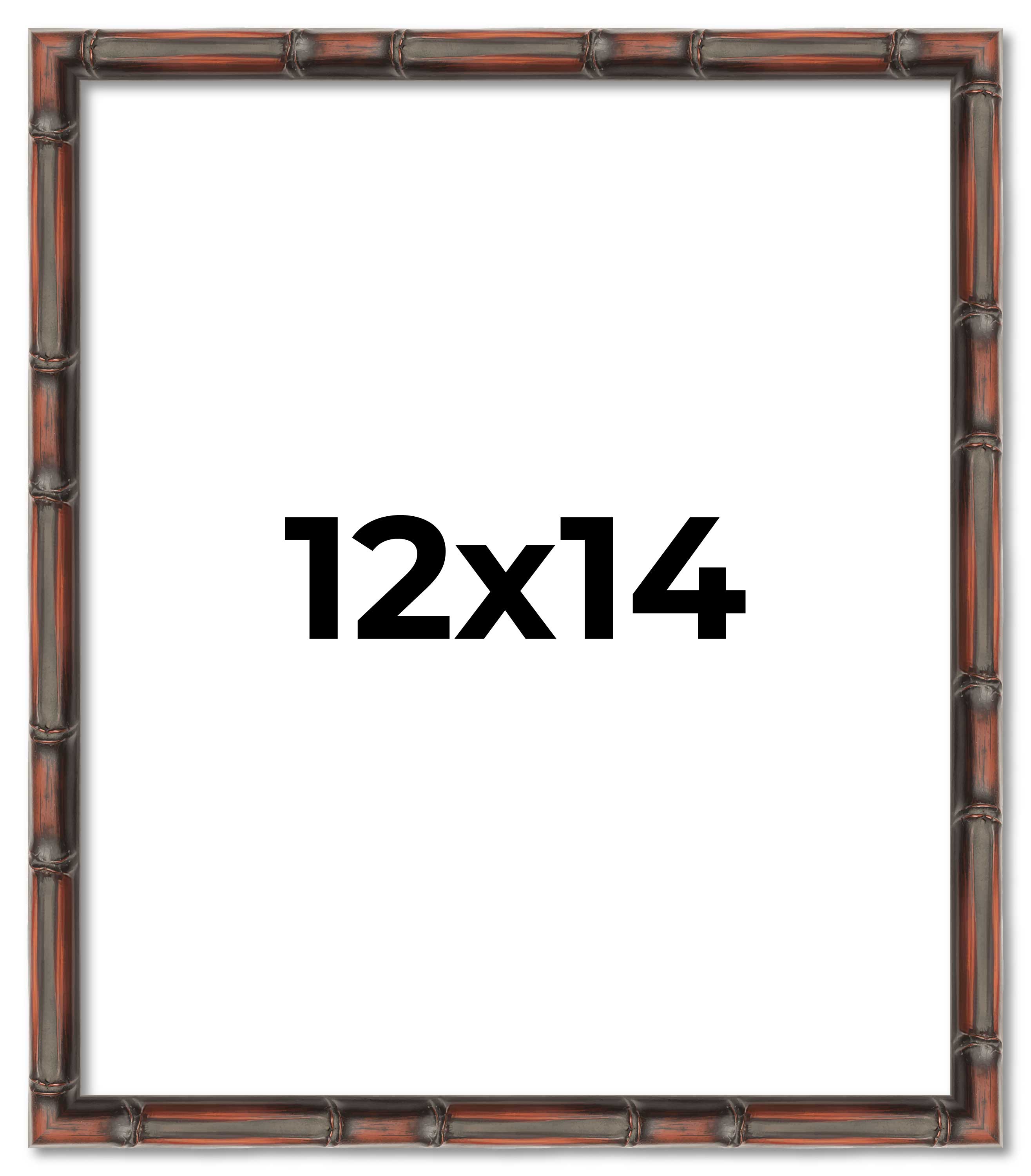 12×14 Frame Brown Bamboo with Dark Coffee/Walnut Finish | Solid Wood Picture Fra