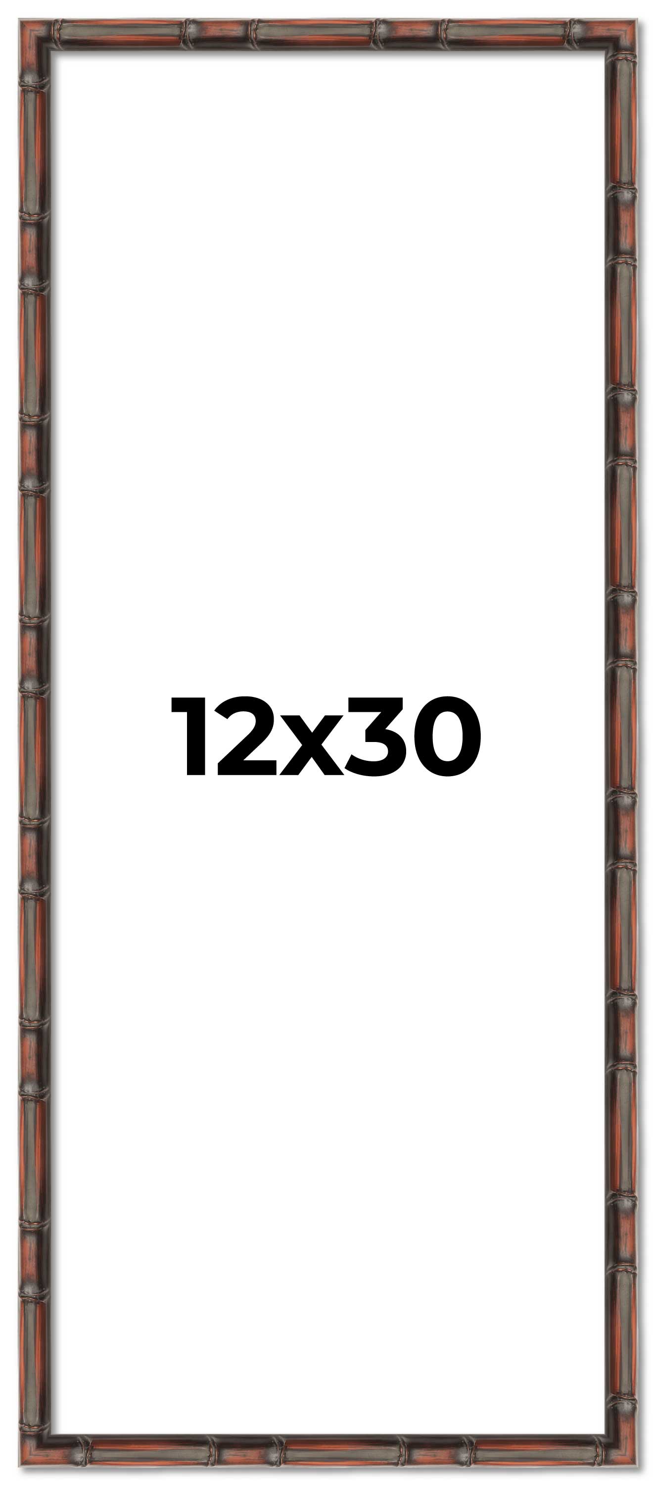 12×30 Frame Brown Bamboo with Dark Coffee/Walnut Finish | Solid Wood Picture Fra