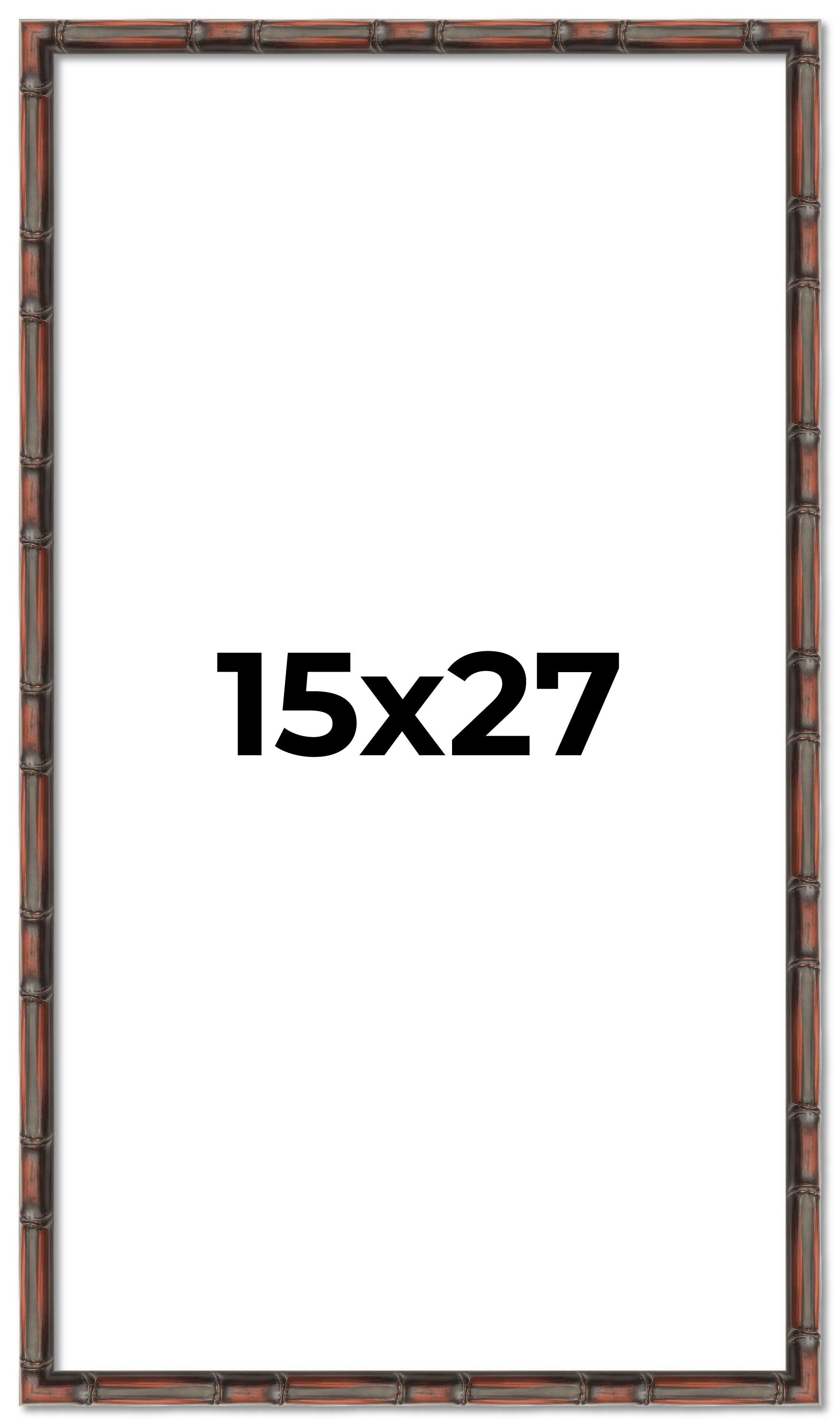 15×27 Frame Brown Bamboo with Dark Coffee/Walnut Finish | Solid Wood Picture Fra