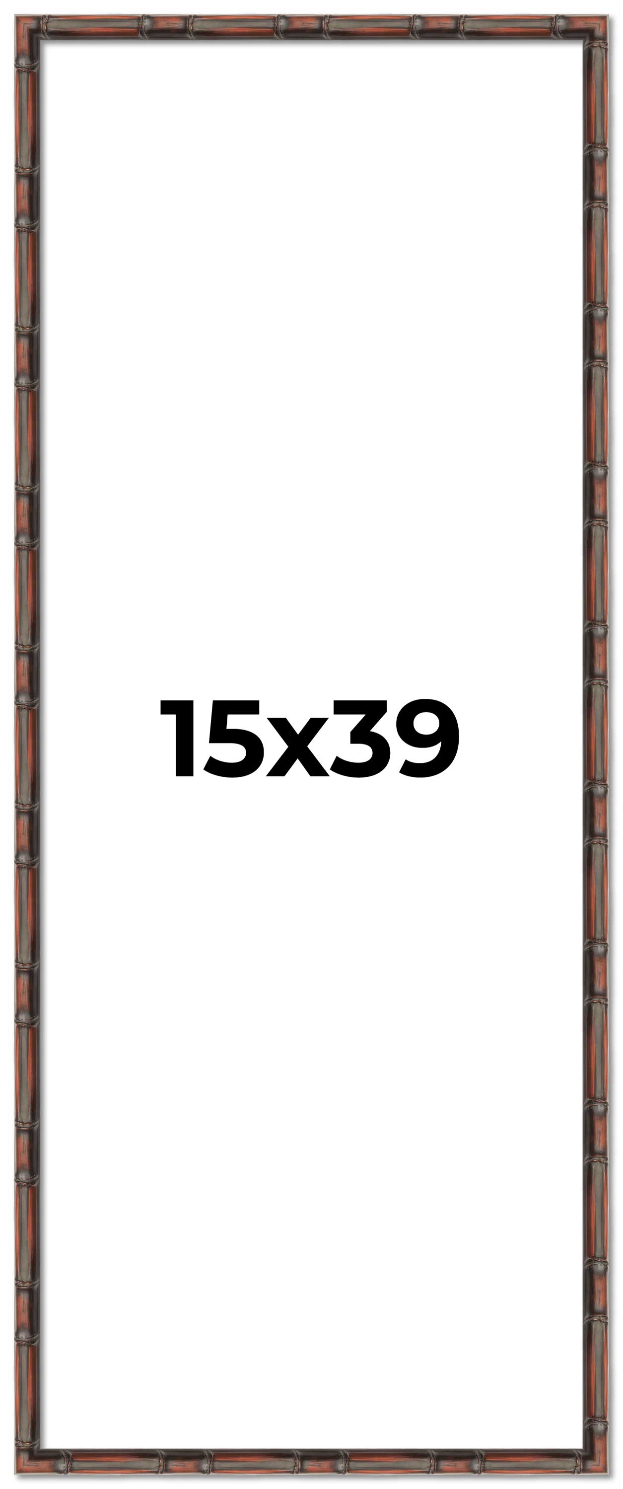 15×39 Frame Brown Bamboo with Dark Coffee/Walnut Finish | Solid Wood Picture Fra