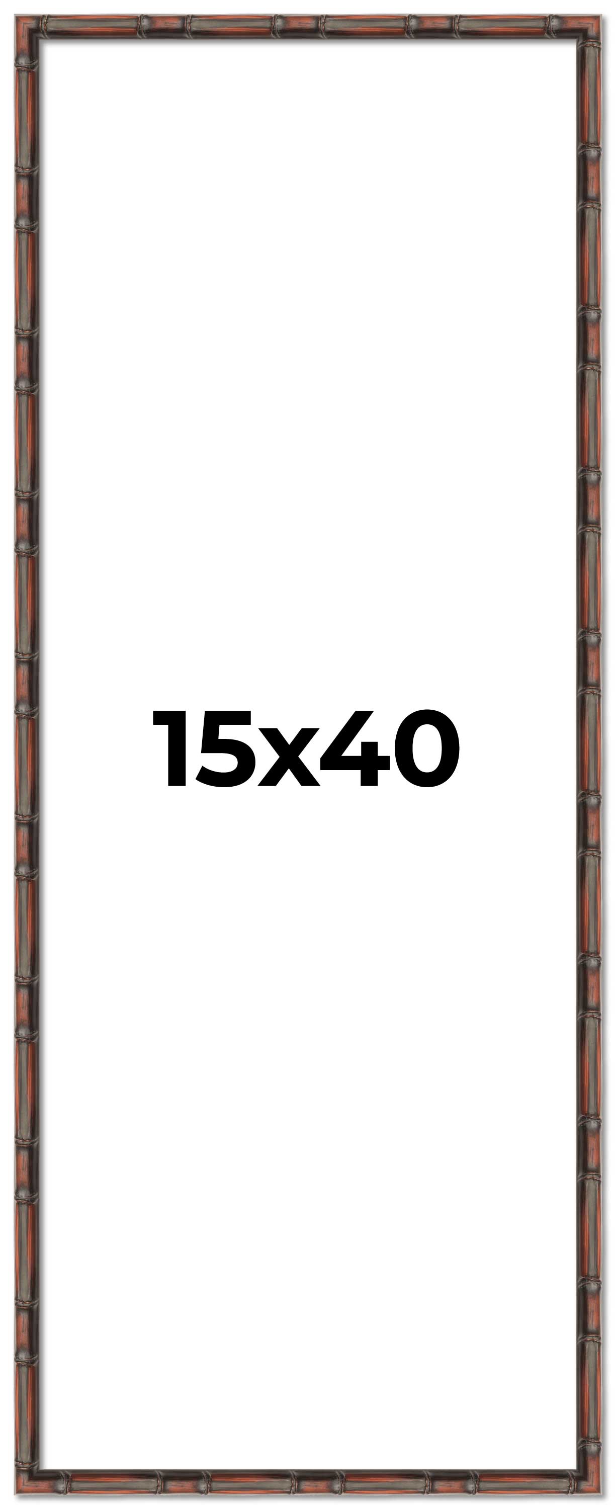 15×40 Frame Brown Bamboo with Dark Coffee/Walnut Finish | Solid Wood Picture Fra