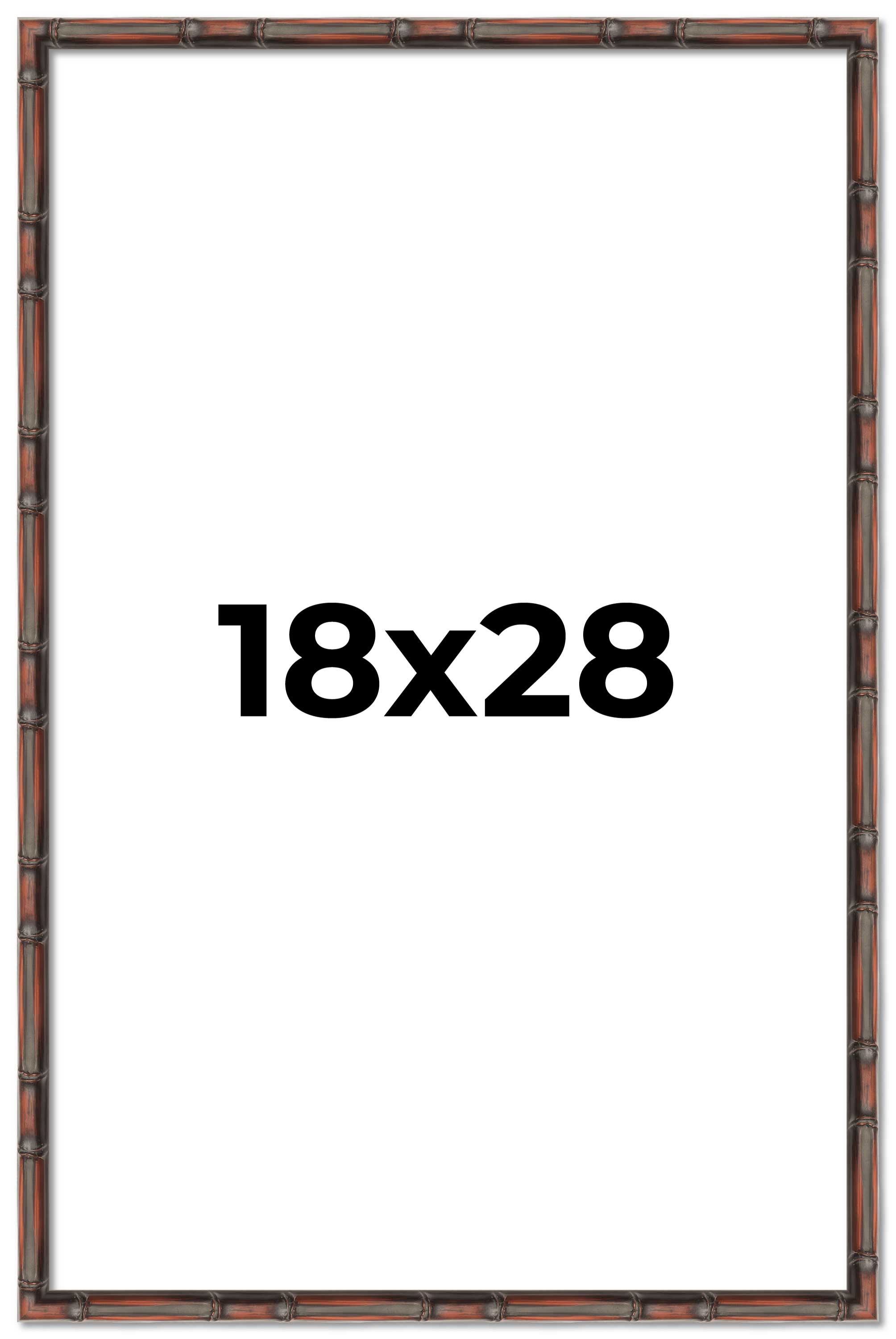 18×28 Frame Brown Bamboo with Dark Coffee/Walnut Finish | Solid Wood Picture Fra