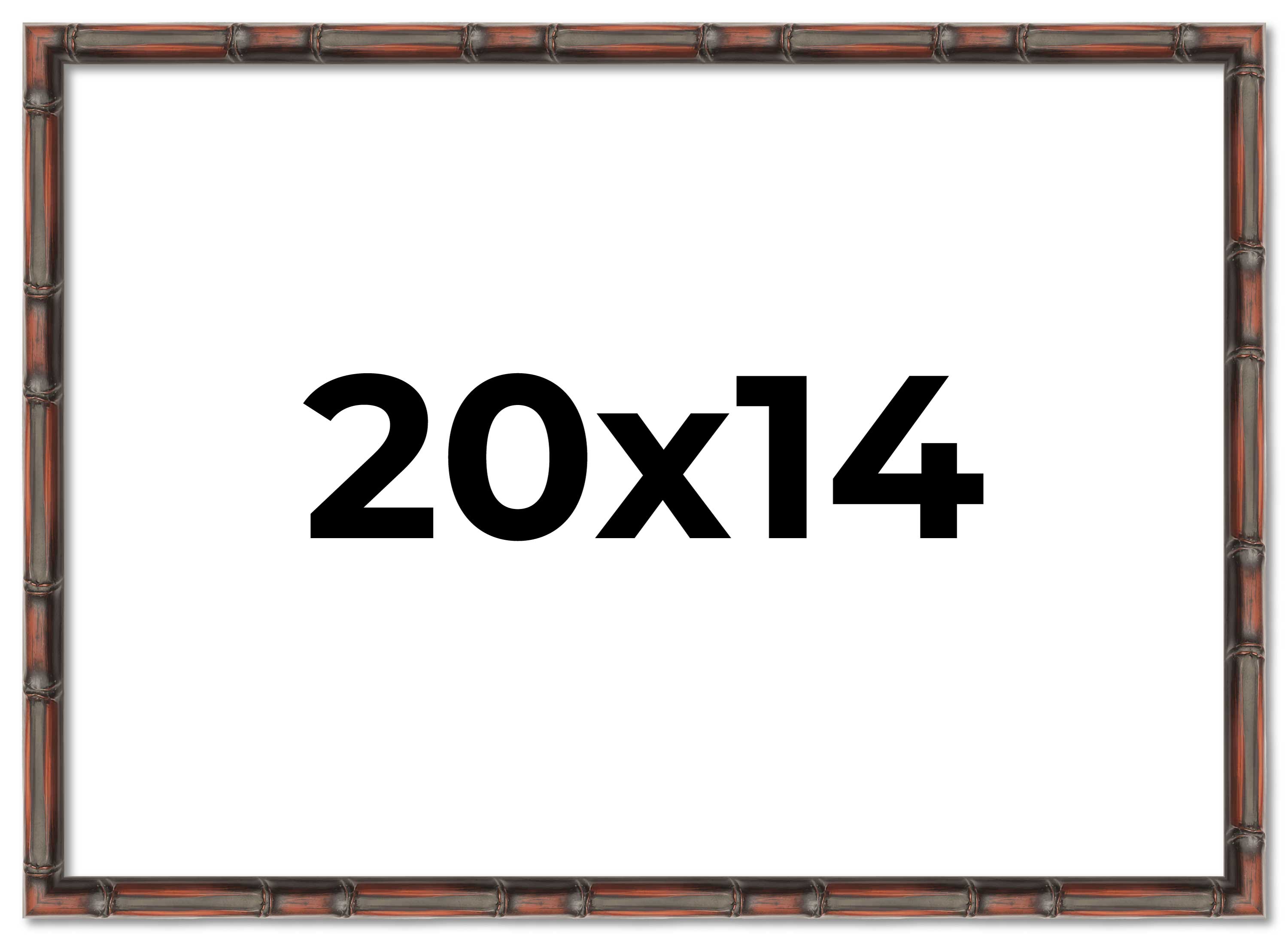 20x14 Frame Brown Bamboo with Dark Coffee/Walnut Finish | Solid Wood Picture Fra