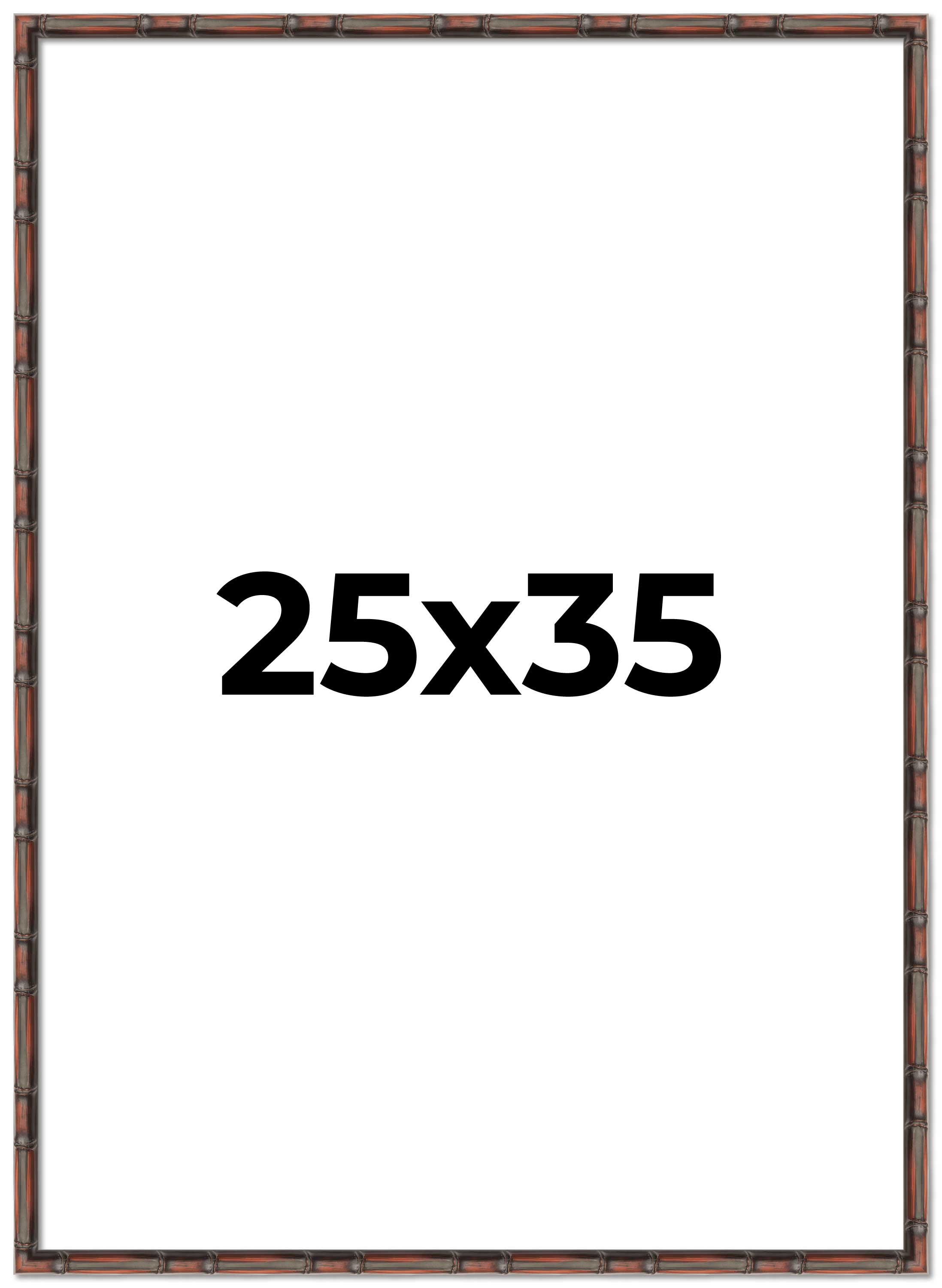 25×35 Frame Brown Bamboo with Dark Coffee/Walnut Finish | Solid Wood Picture Fra