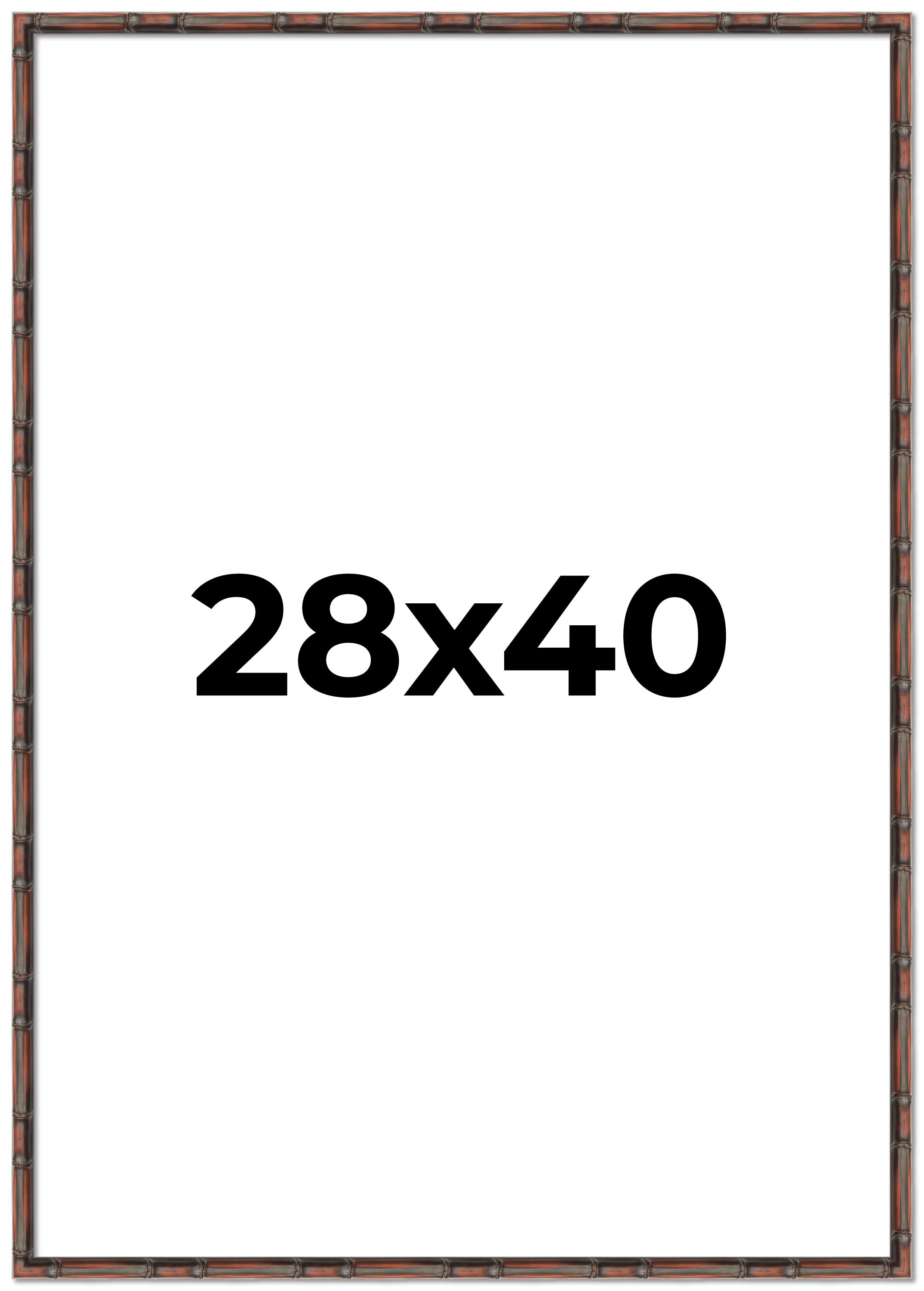 28×40 Frame Brown Bamboo with Dark Coffee/Walnut Finish | Solid Wood Picture Fra