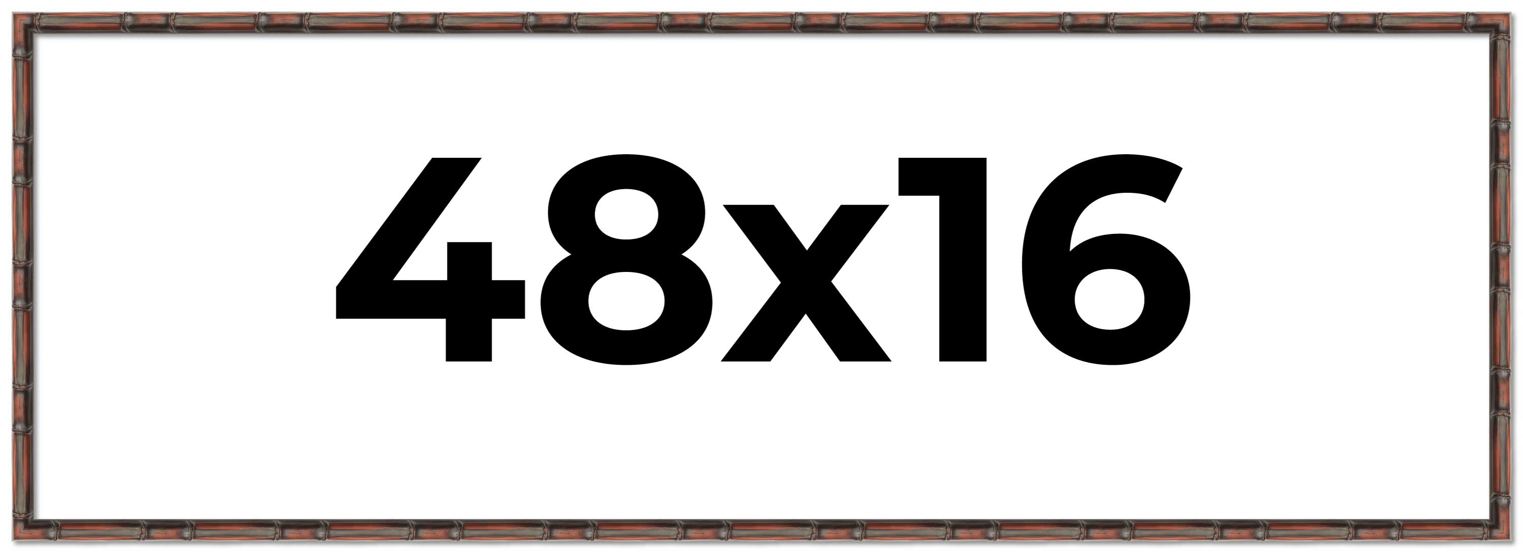 48×16 Frame Brown Bamboo with Dark Coffee/Walnut Finish | Solid Wood Picture Fra