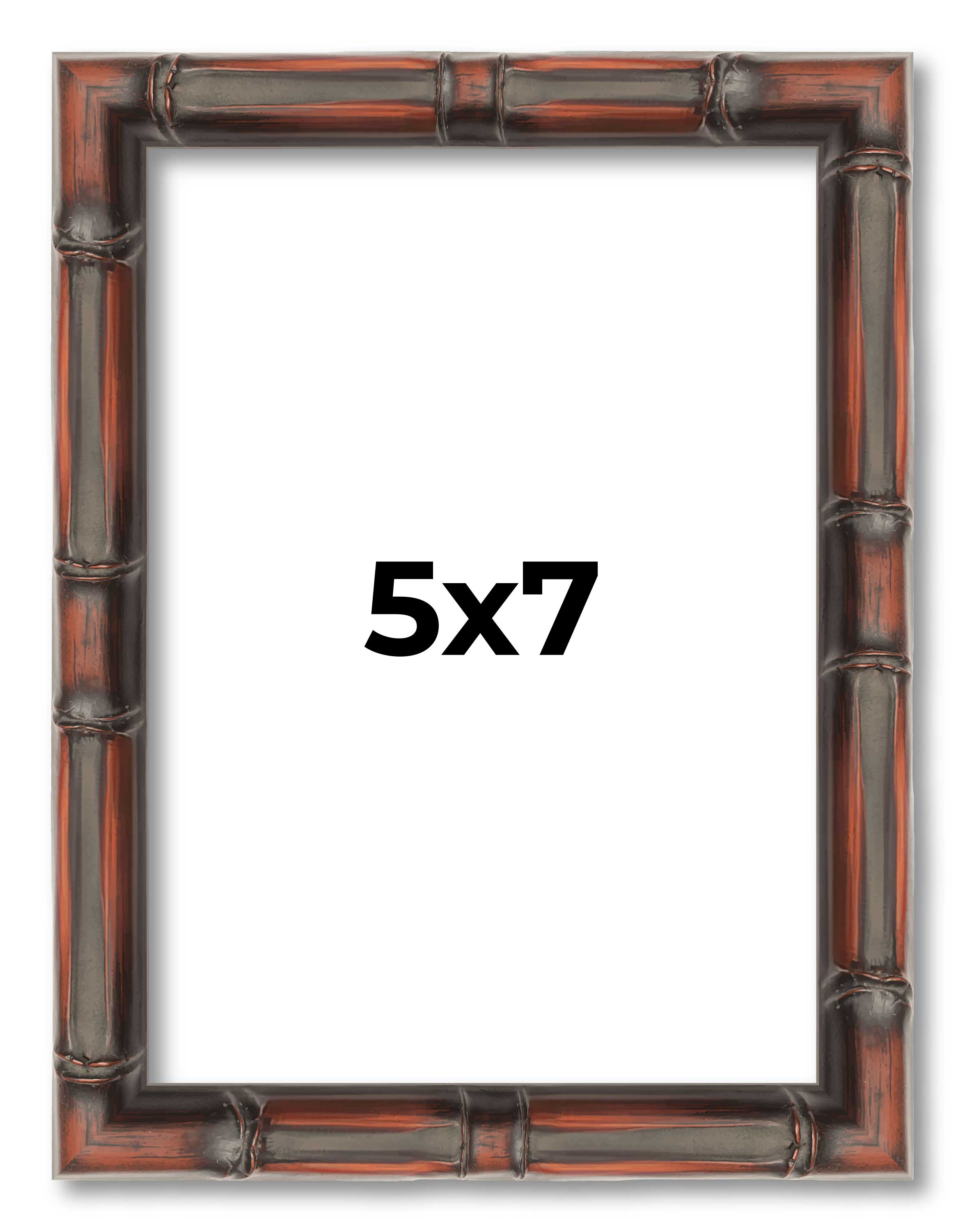 5×7 IN Frame Brown Bamboo with Dark Coffee/Walnut Finish | Solid Wood Picture Fr