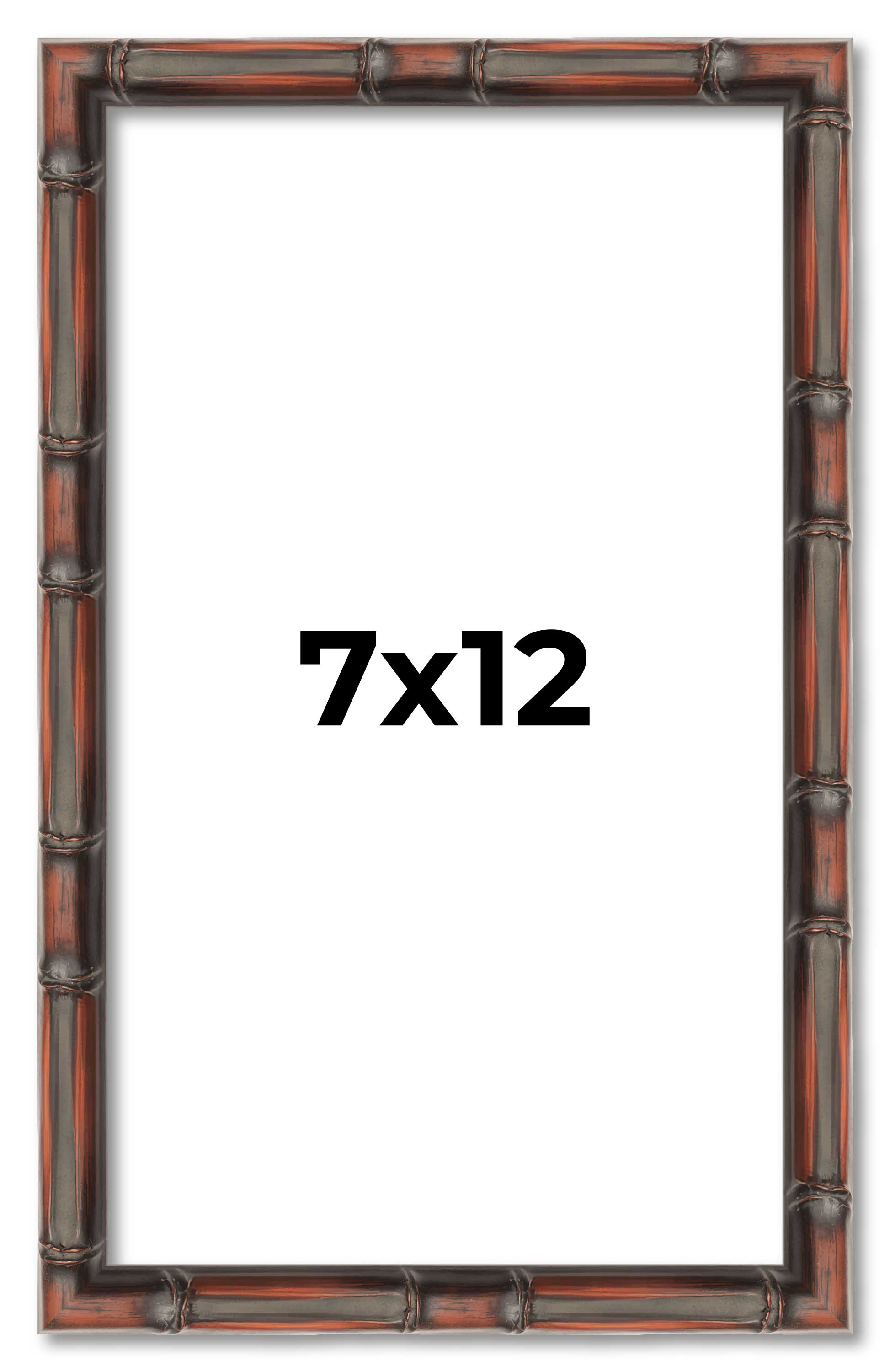 7×12 Frame Brown Bamboo with Dark Coffee/Walnut Finish | Solid Wood Picture Fram