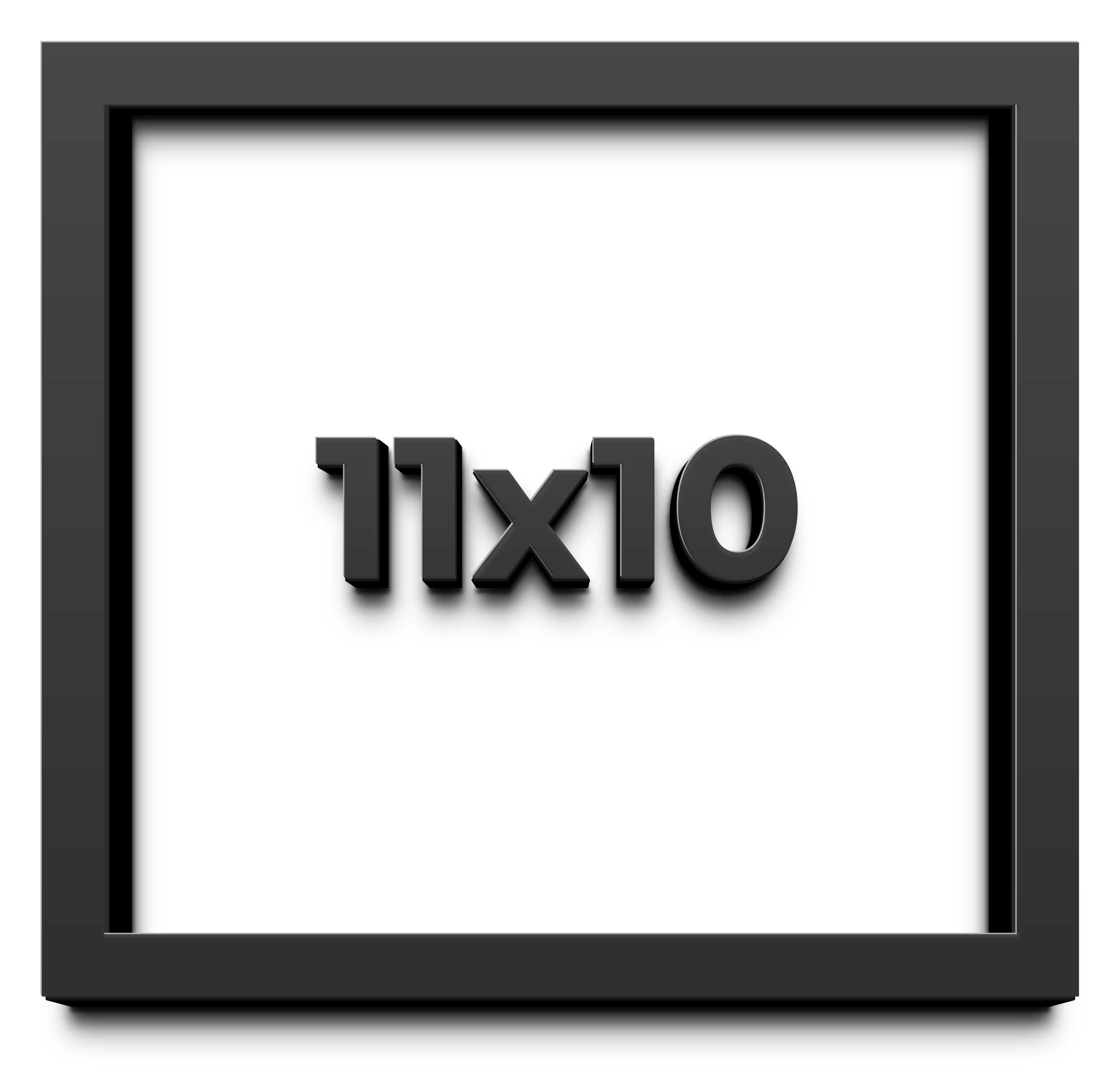 11×10 Shadow Box Frame Black | 2 Inches Deep Real Wood Contemporary Shadowbox Di