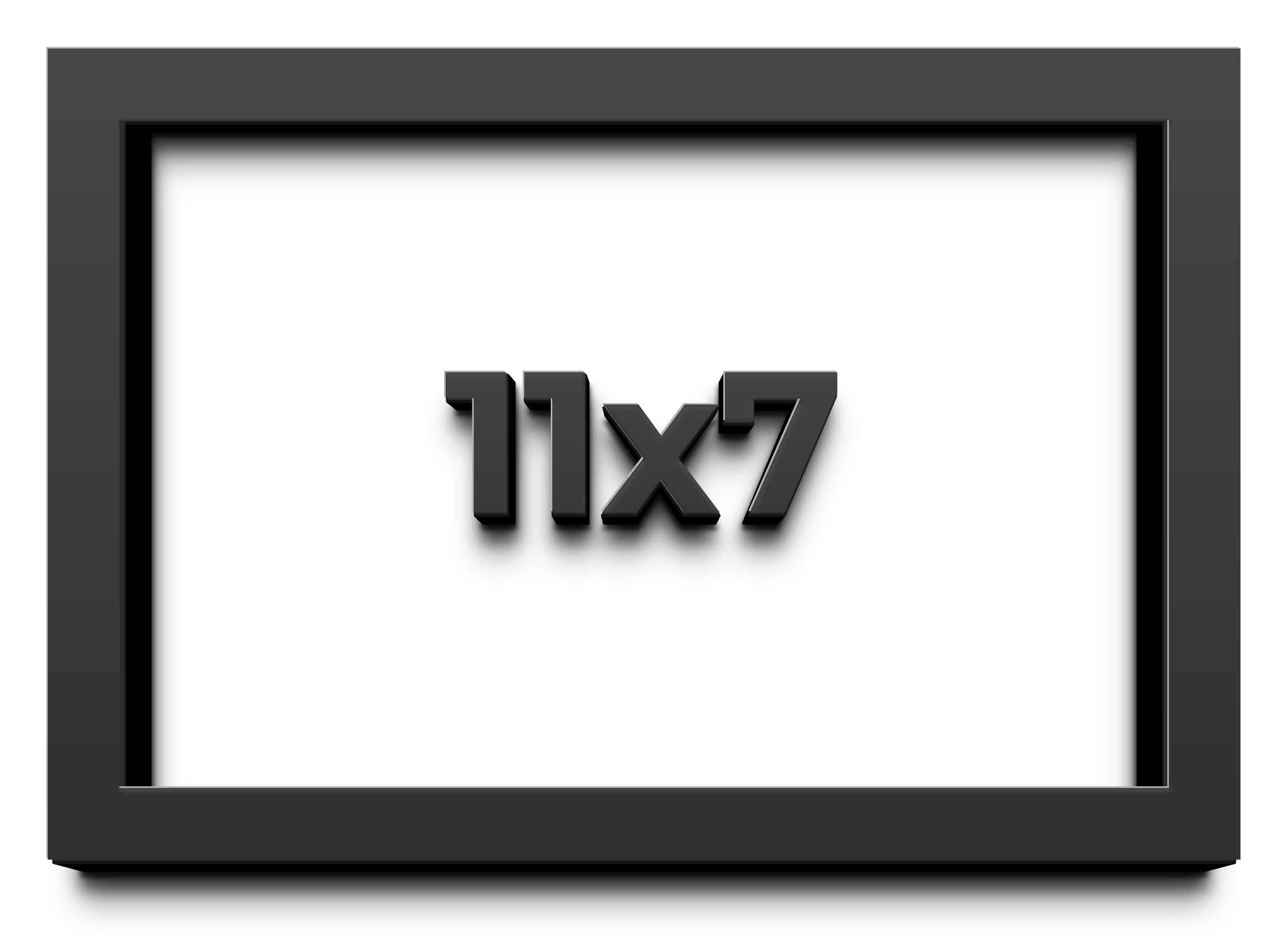 11×7 Shadow Box Frame Black | 2 Inches Deep Real Wood Contemporary Shadowbox Dis