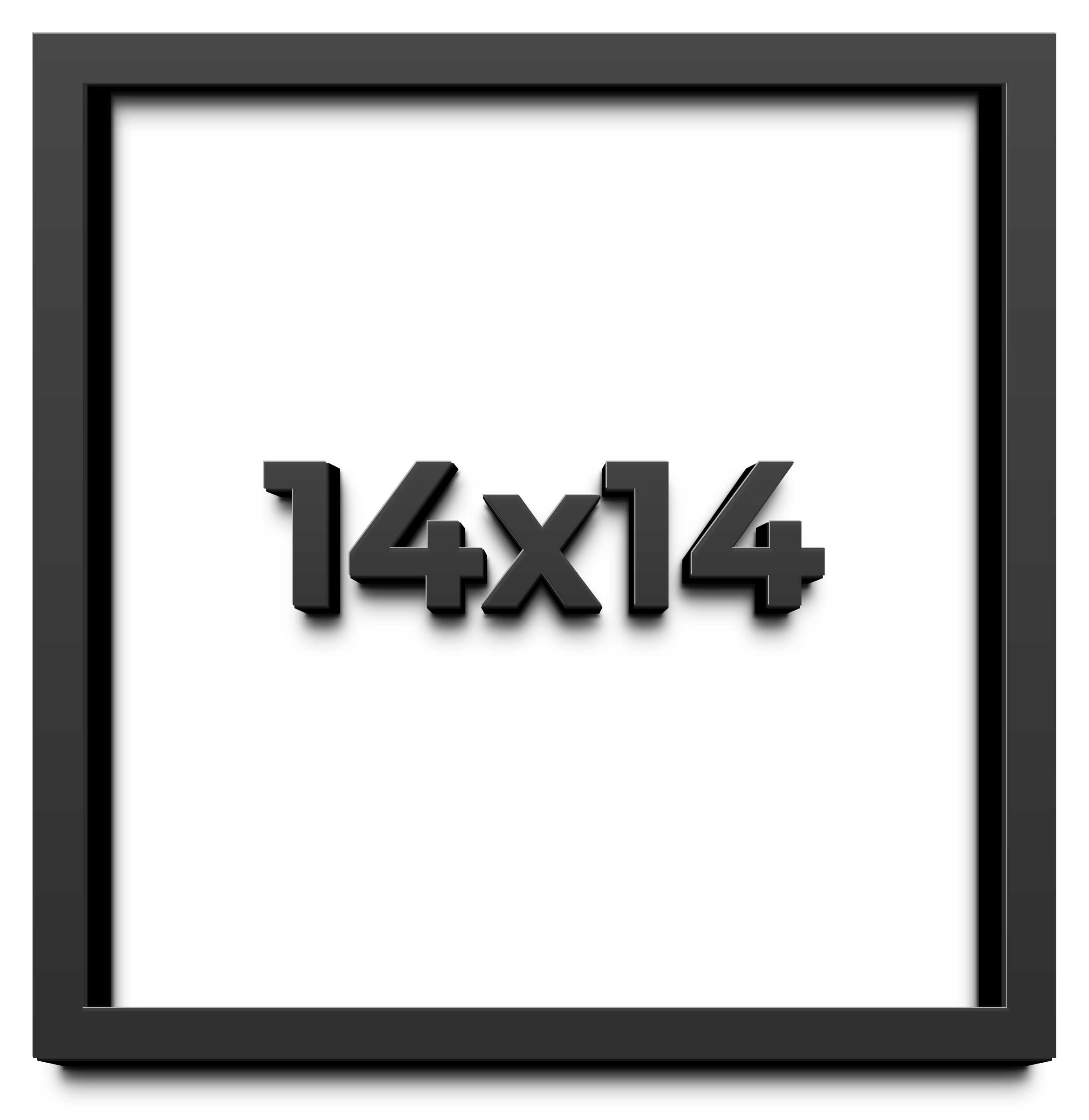 14x14 Shadow Box Rahmen Schwarz | 2 Zoll Tief Echtholz Modern Shadowbox Di