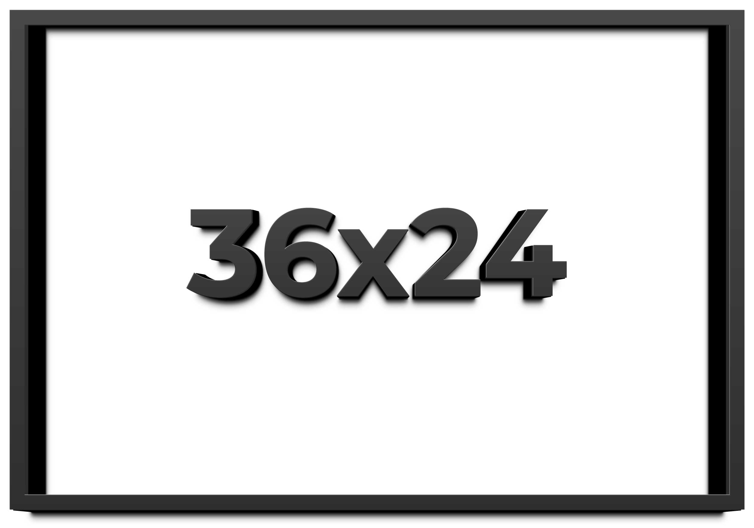 36×24 Shadow Box Frame Black | 2 Inches Deep Real Wood Contemporary Shadowbox Di