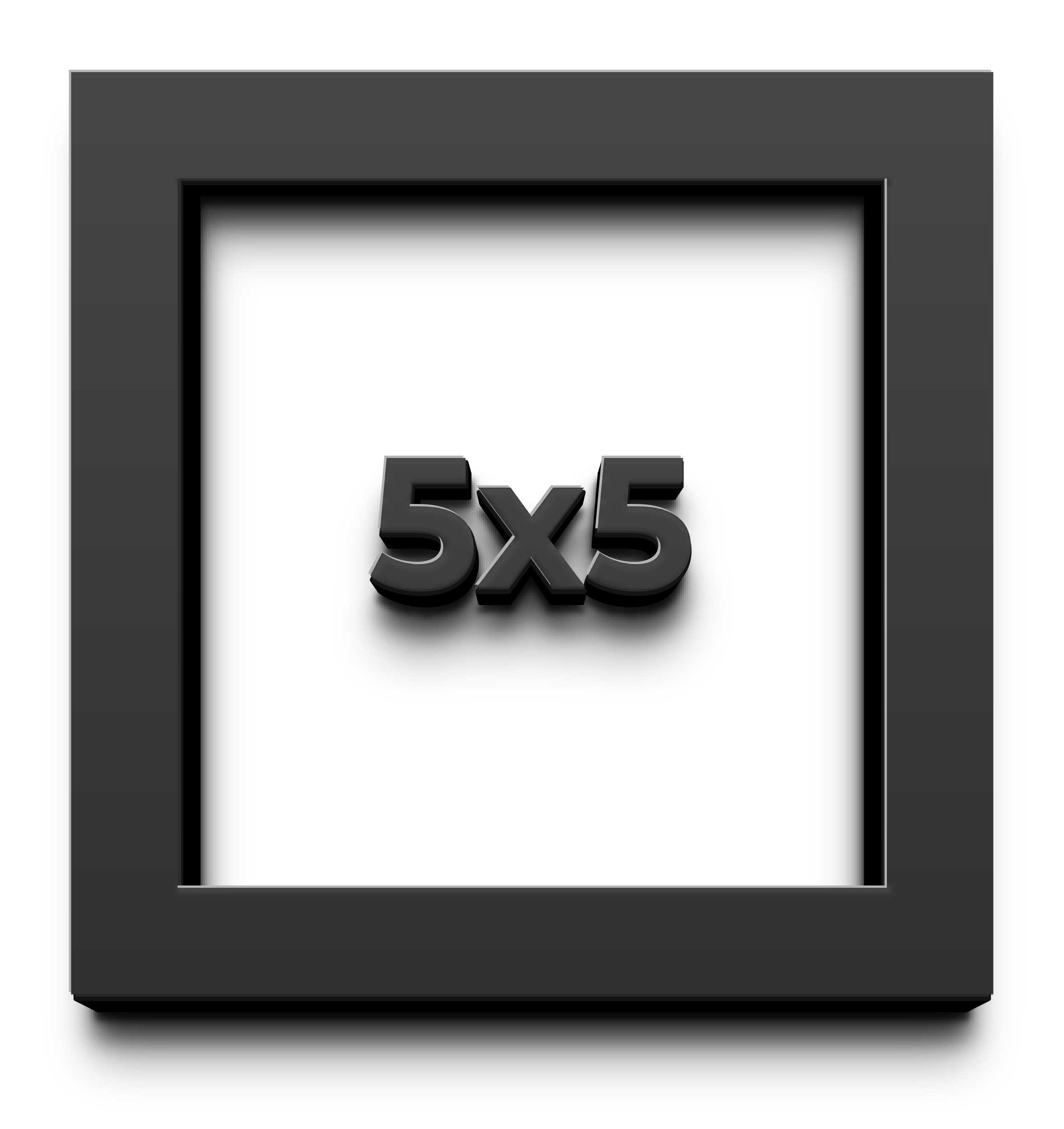 5×5 IN Shadow Box Frame Black | 2 Inches Deep Real Wood Contemporary Shadowbox D