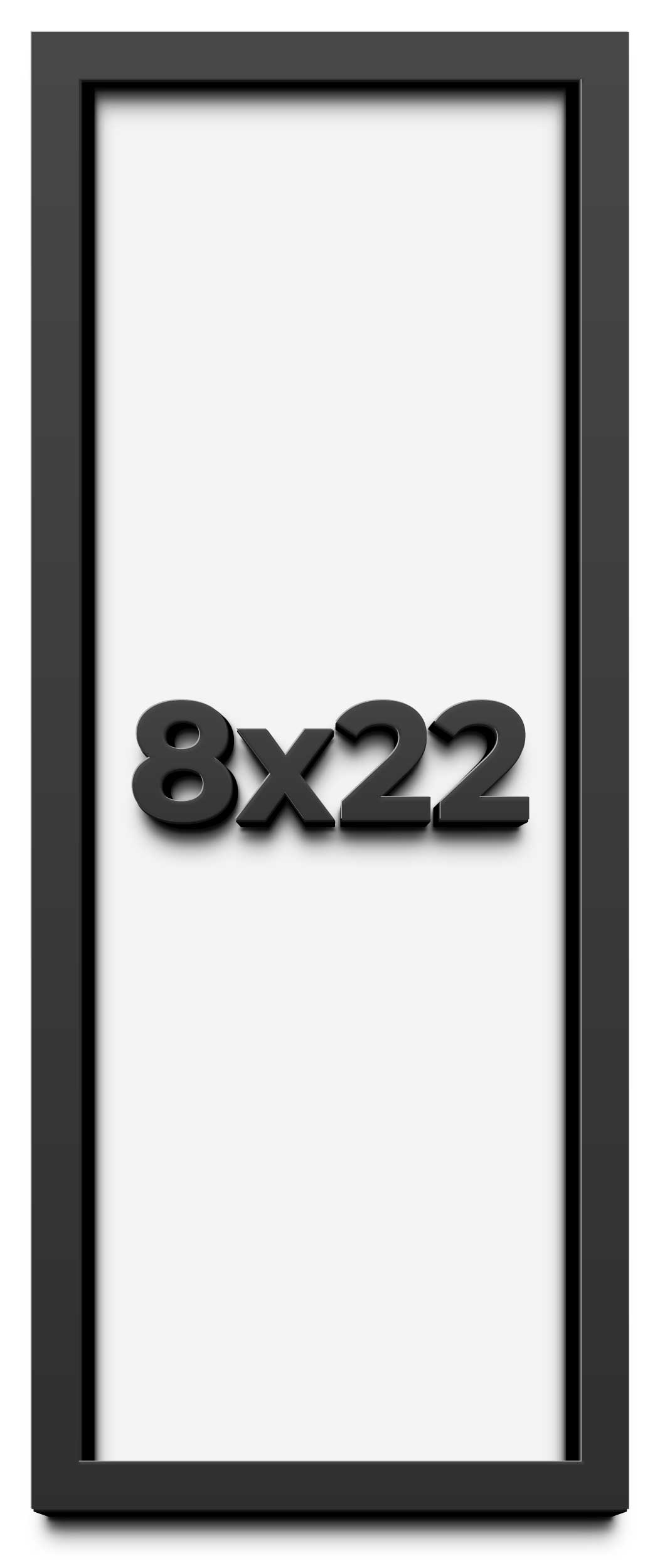 8x22 Shadow Box Frame Black | 2 Inches Deep Real Wood Contemporary ...