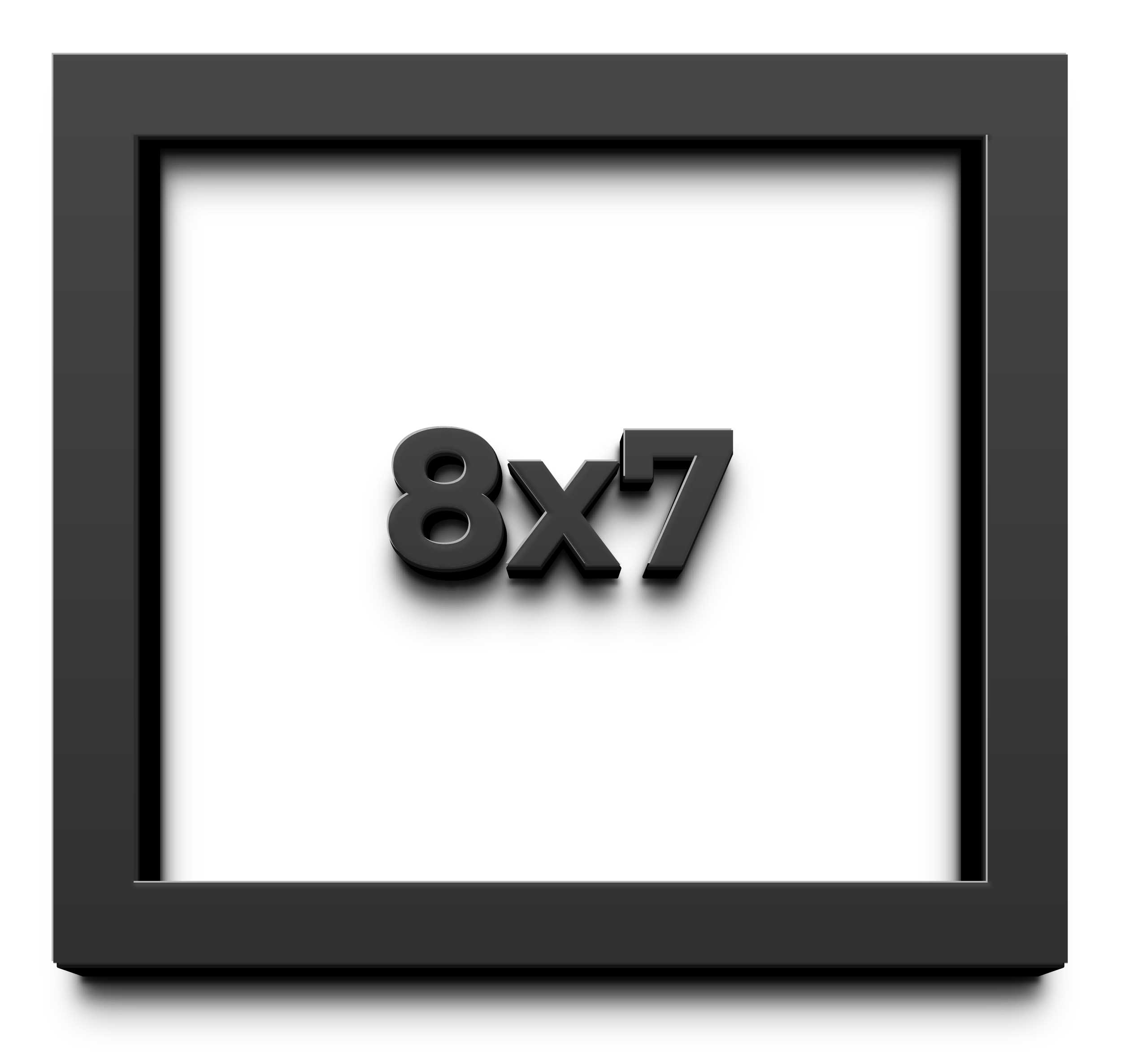 8x7 Shadow Box Frame Black | 2 Inches Deep Real Wood Contemporary Shadowbox Disp