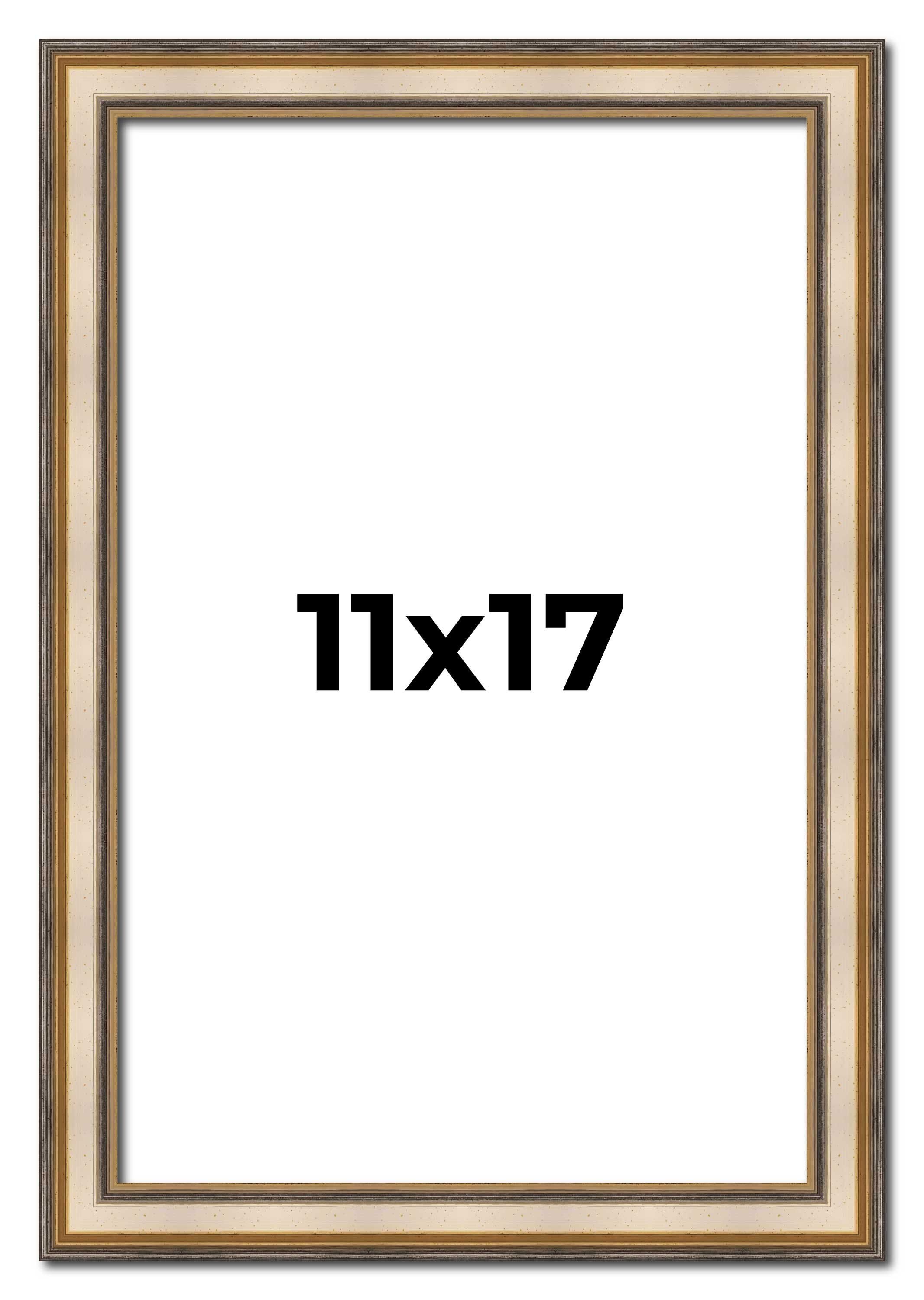 11x17 1.75 Wide 'Prima Wide Silver Contemporary Solid Wood Picture Frame main product image