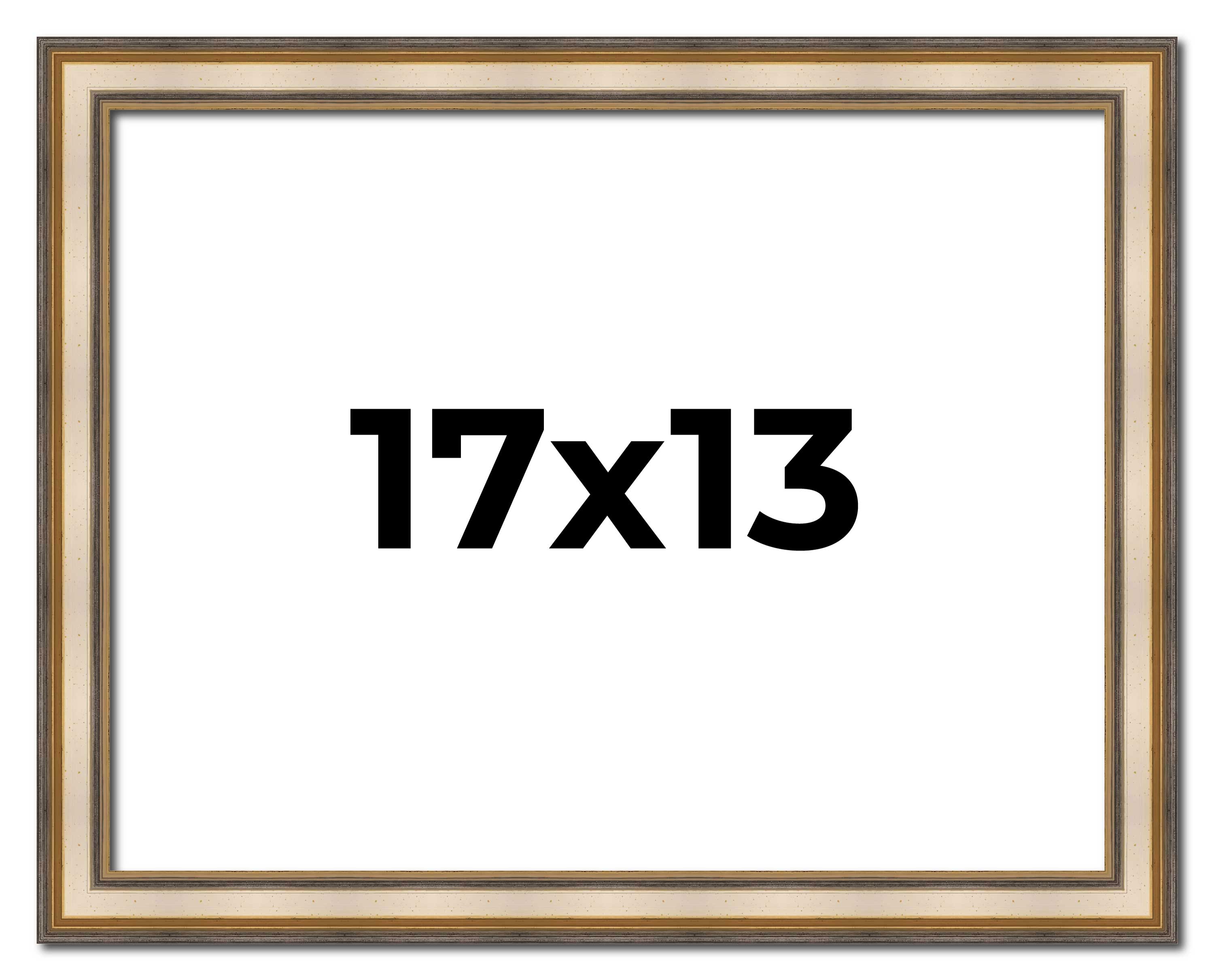 17×13 Frame Silver Solid Wood Picture Frame Width 1.25 Inches | Interior Frame D