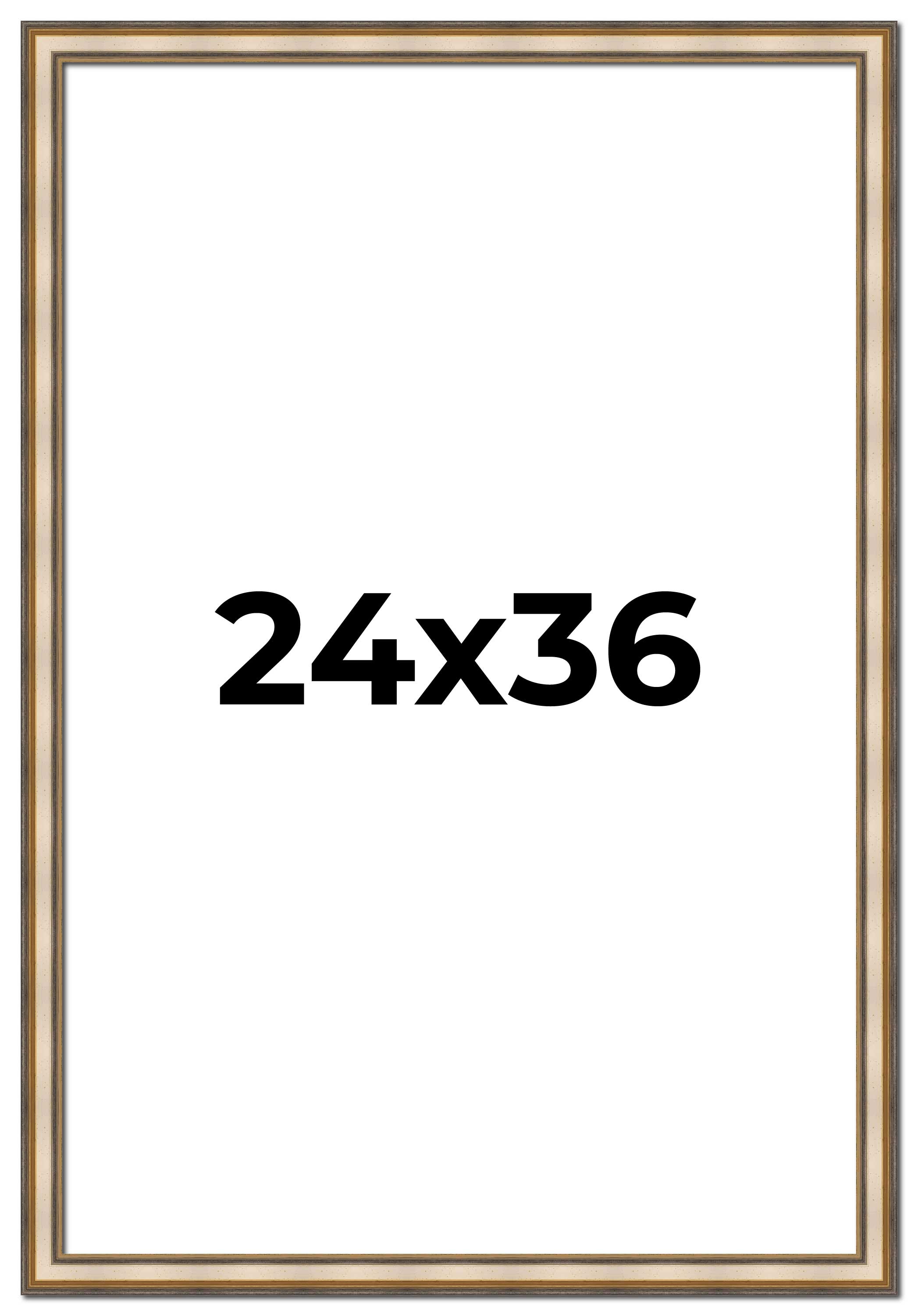 24x36 1.75 Wide 'Prima Wide Silver Contemporary Solid Wood Picture Frame main product image