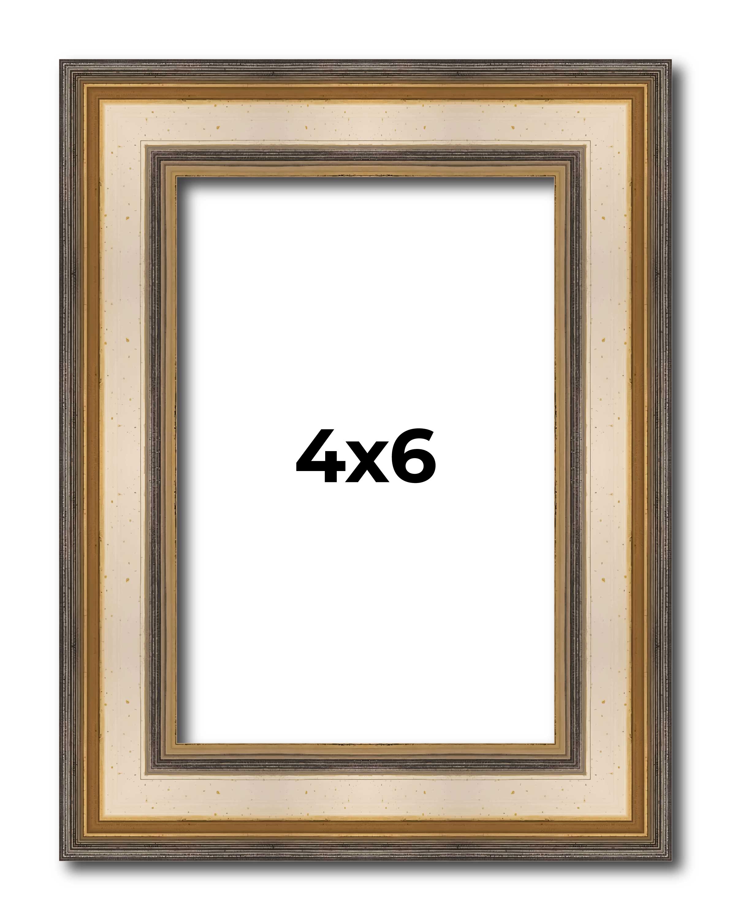 4x6 1.75 Wide Prima Wide Silver Contemporary Wood Picture Frame Acid Free main product image