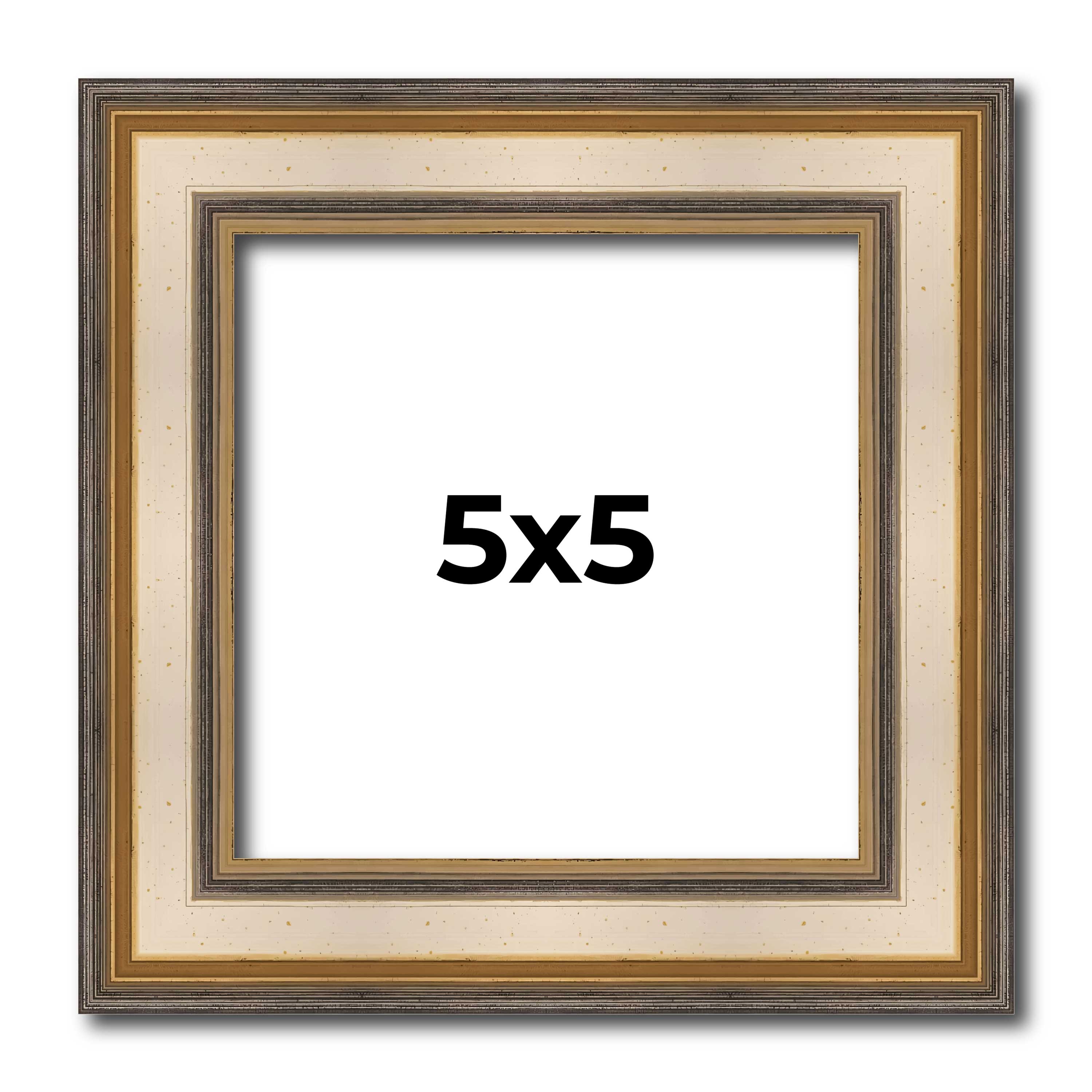 5x5 1.75 Wide Prima Wide Silver Contemporary Wood Picture Frame Acid Free main product image