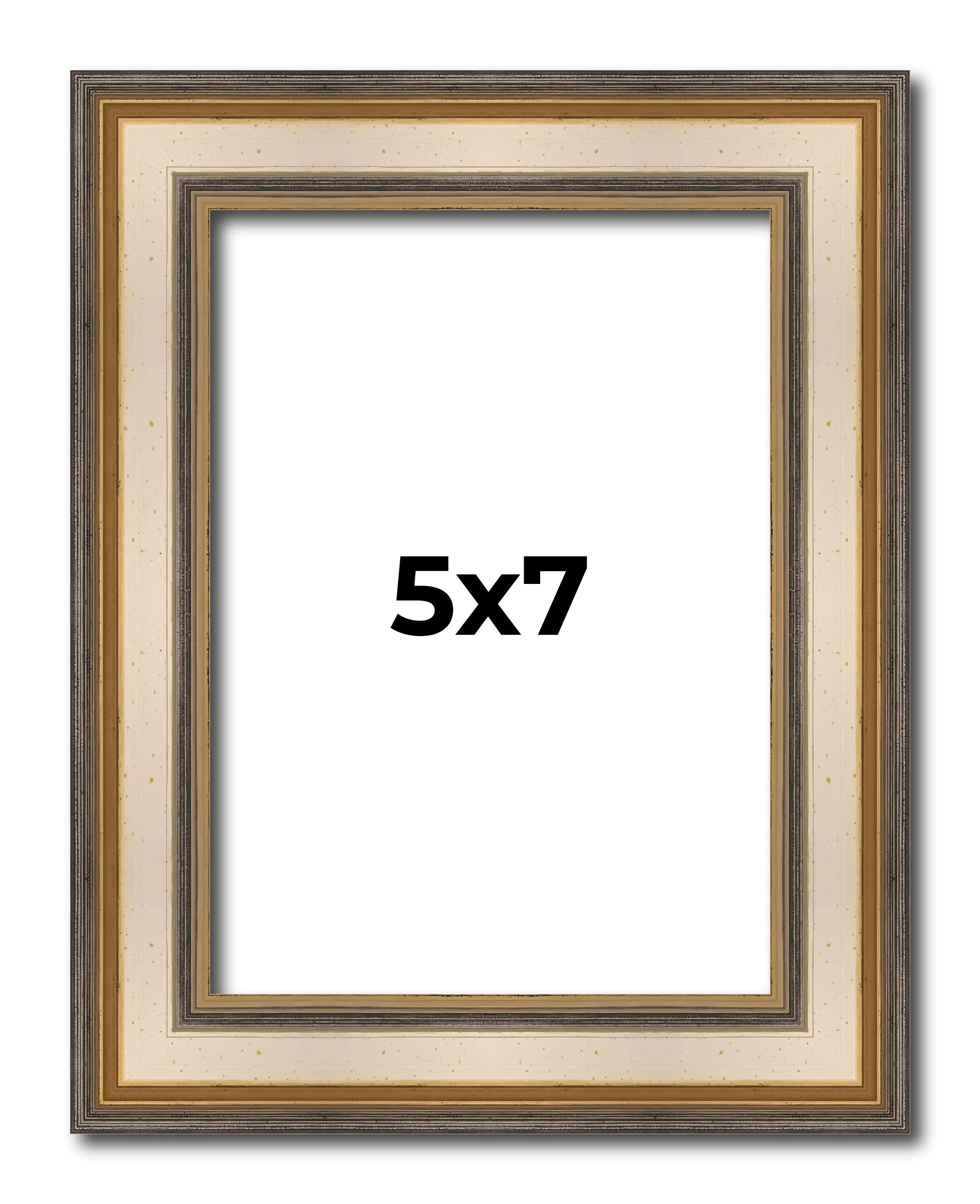 5x7 1.75 Wide Prima Wide Silver Contemporary Wood Picture Frame Acid Free main product image