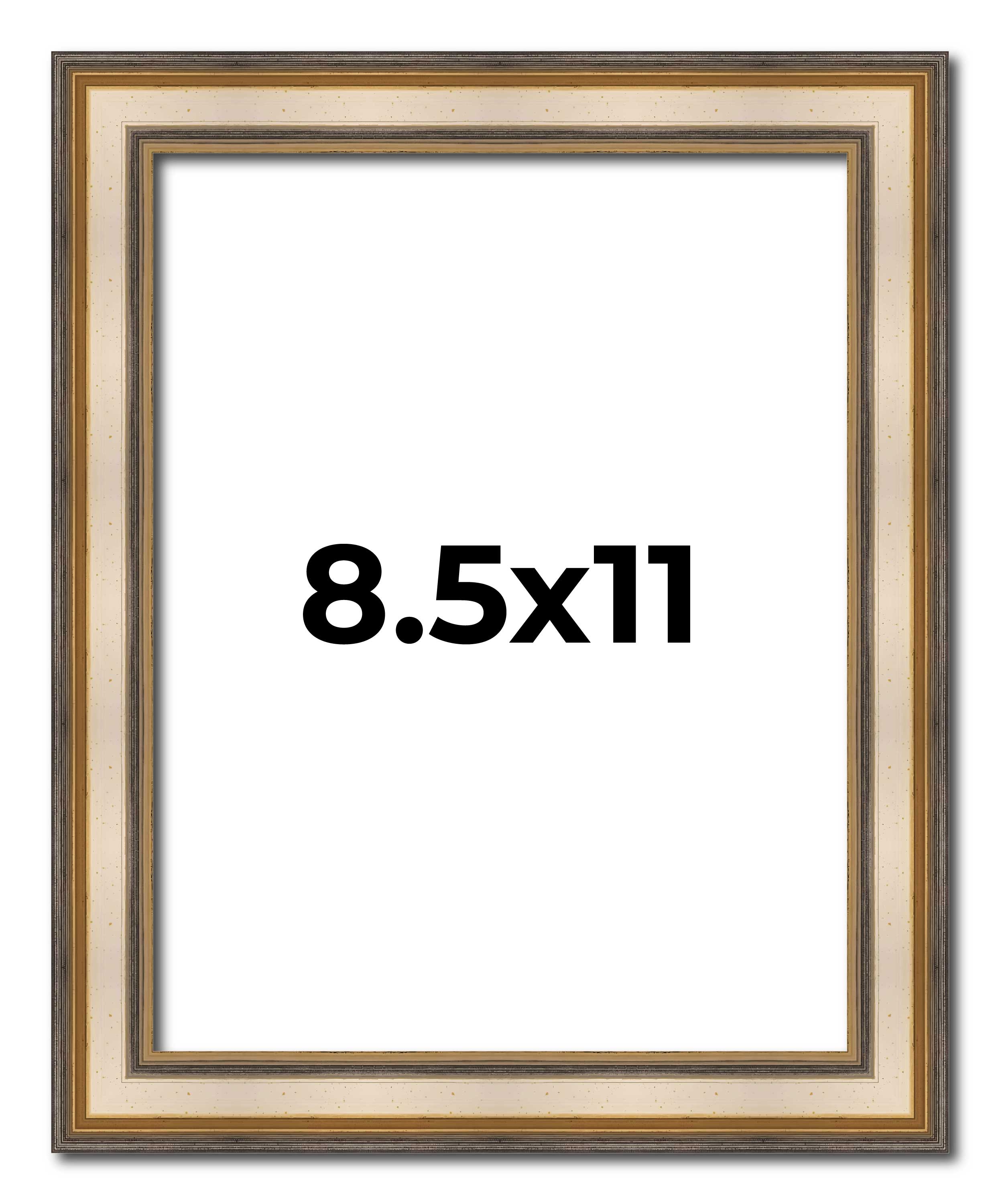 8.5x11 1.75 Wide 'Prima Wide Silver Contemporary Solid Wood Picture Frame main product image