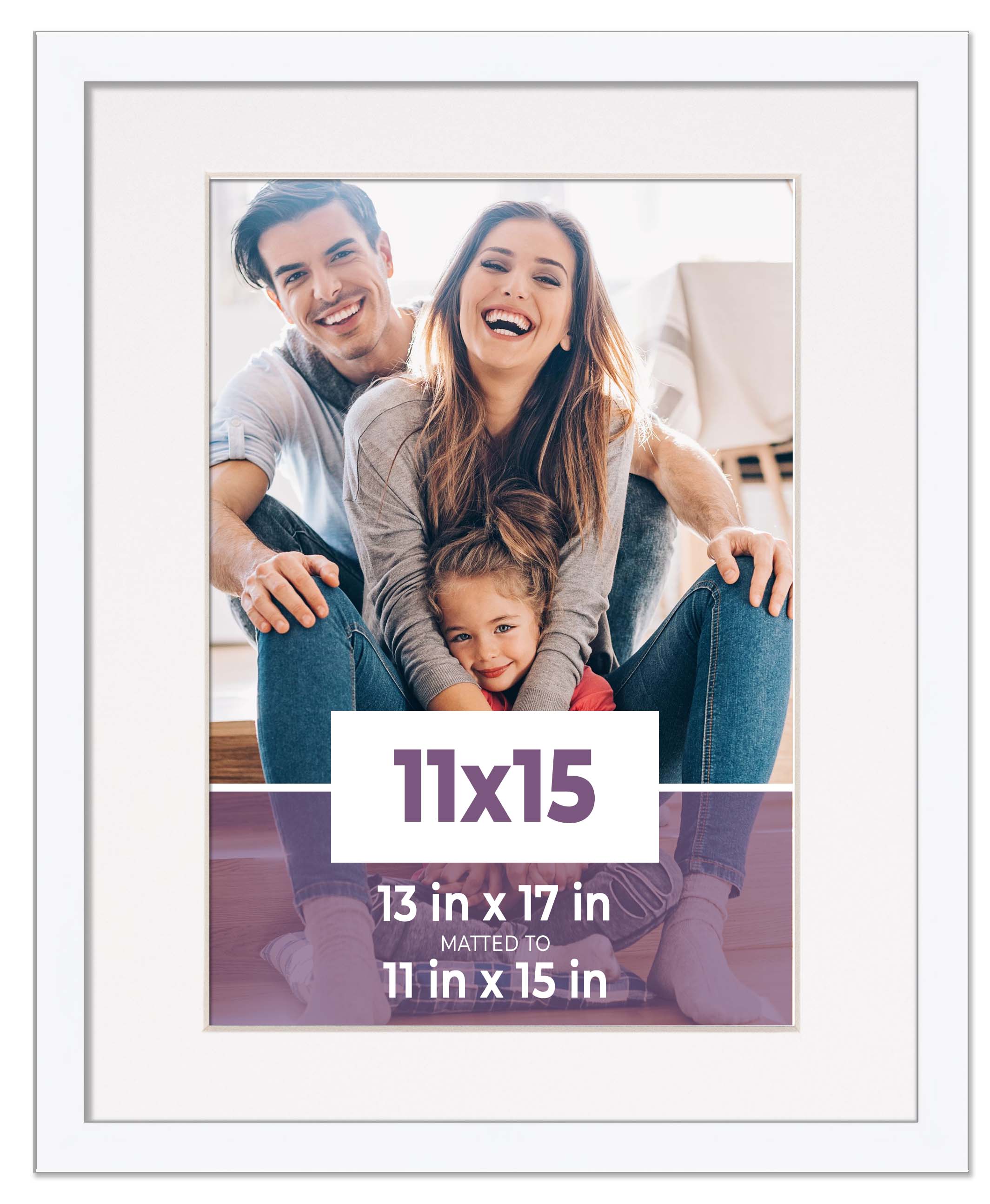 11x15 Frame White With White Picture Mat For 11x15 Photo - White 13x17 Frame To