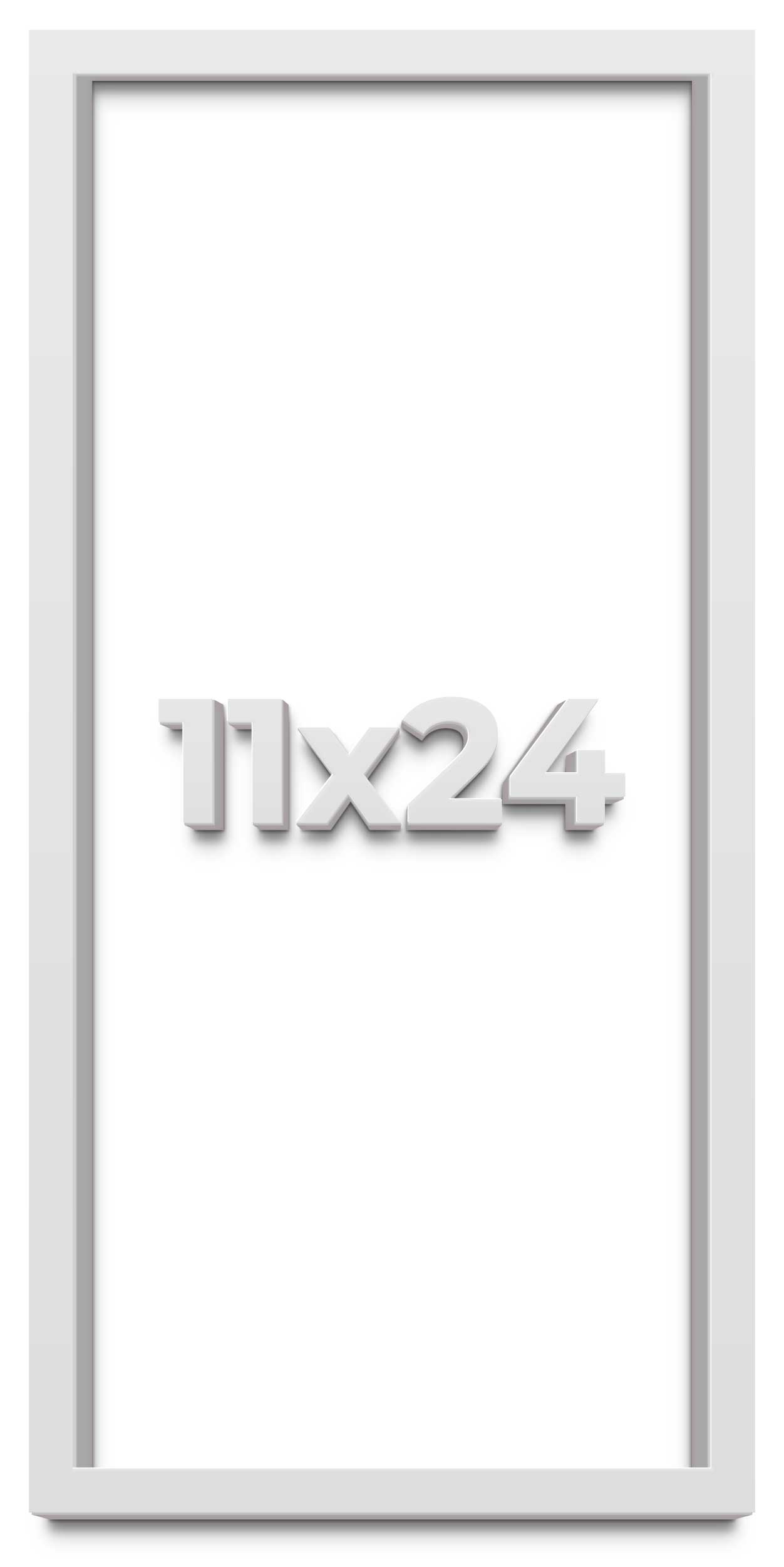 11×24 Shadow Box Frame White | 2 Inches Deep Real Wood Contemporary Shadowbox Di