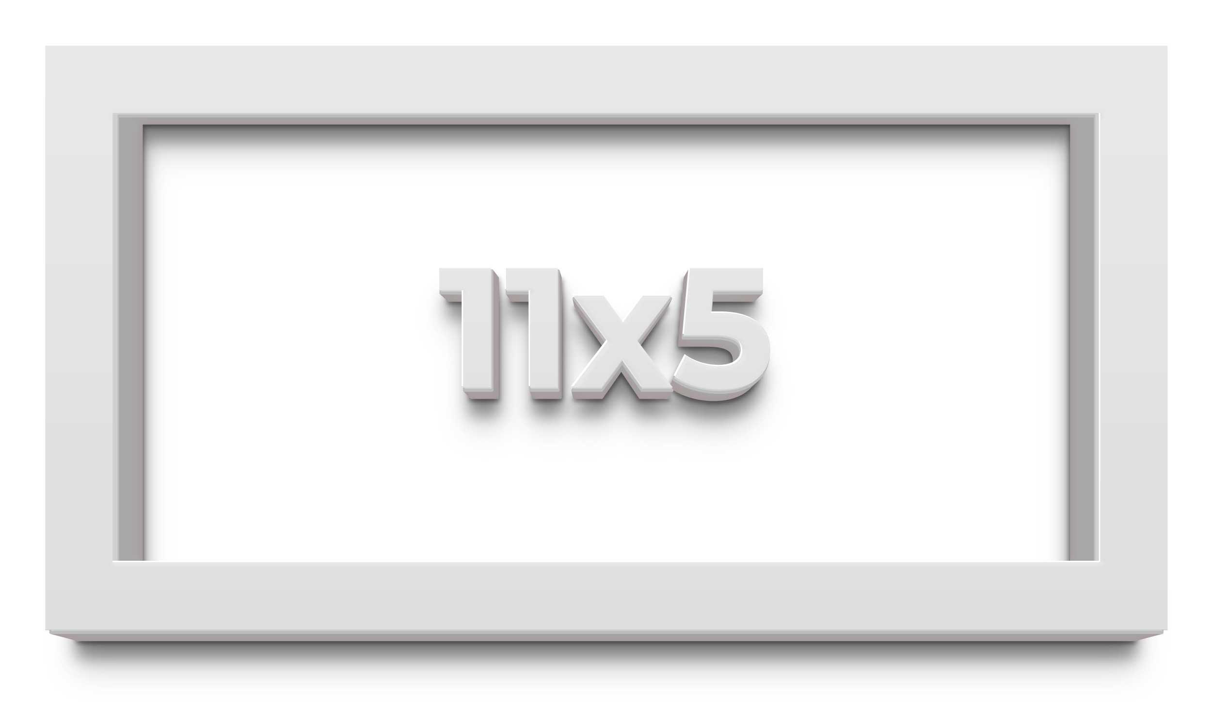11×5 IN Shadow Box Frame White | 2 Inches Deep Real Wood Contemporary Shadowbox