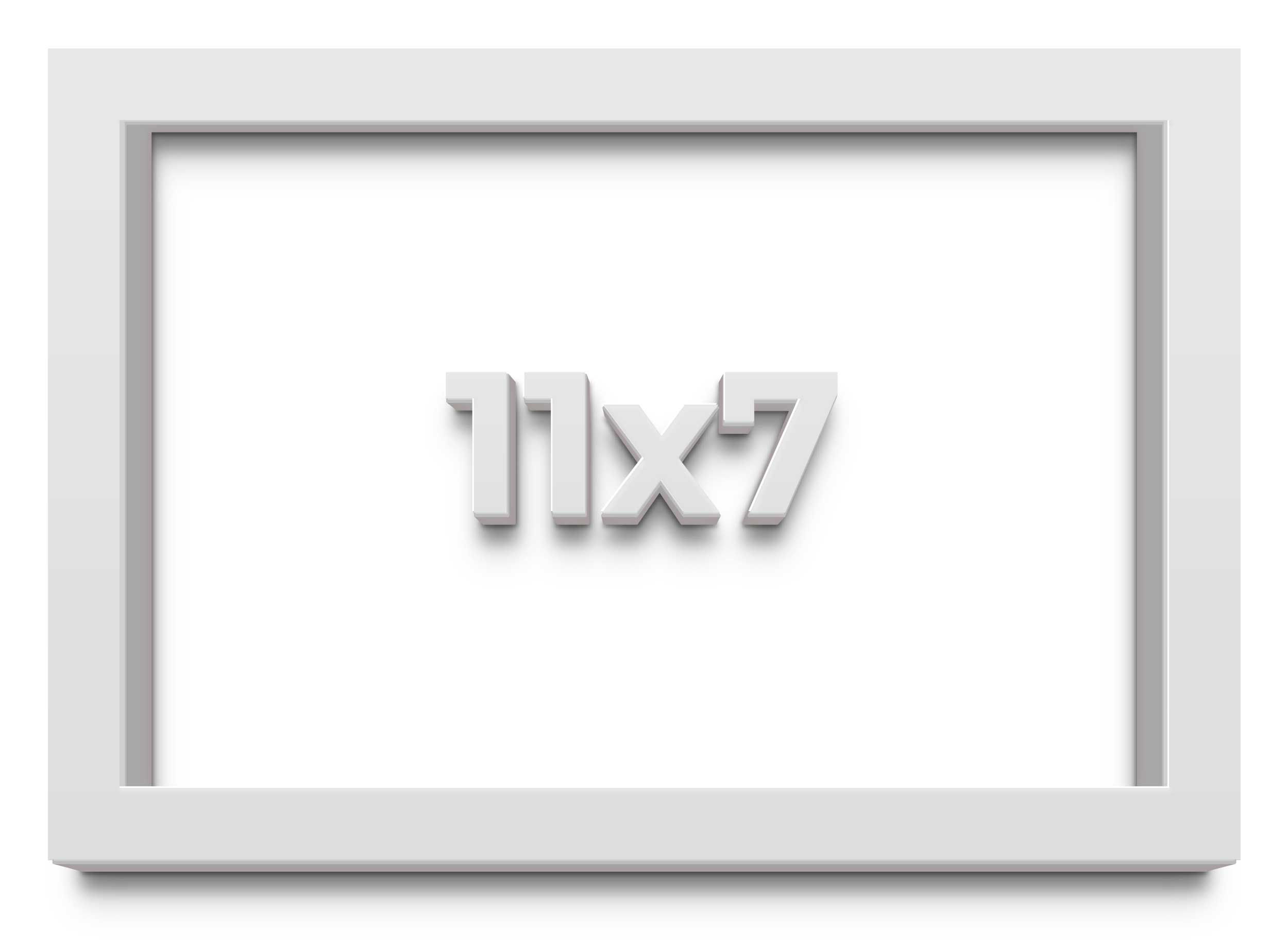 11×7 Shadow Box Frame White | 2 Inches Deep Real Wood Contemporary Shadowbox Dis
