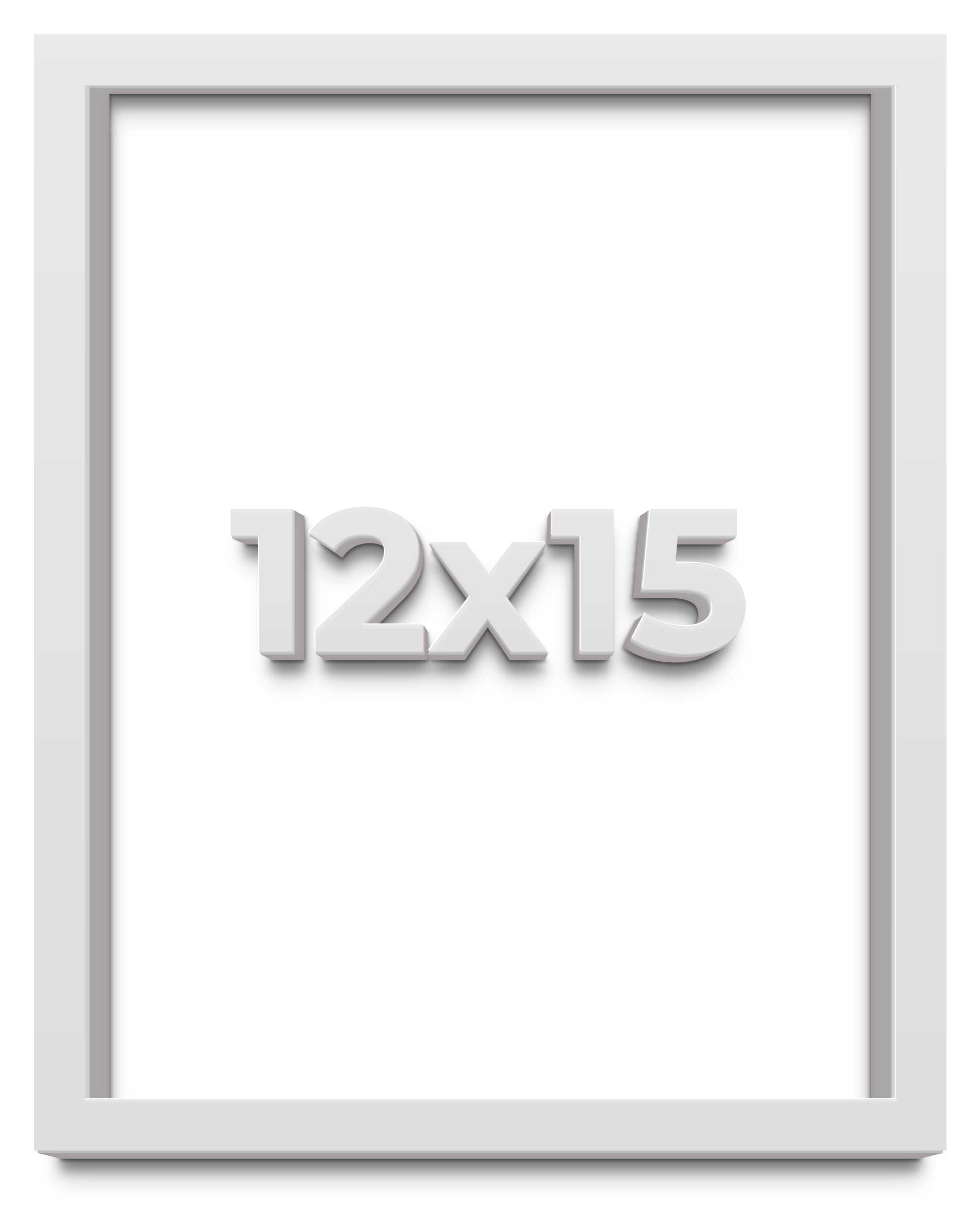 12×15 Shadow Box Frame White | 2 Inches Deep Real Wood Contemporary Shadowbox Di