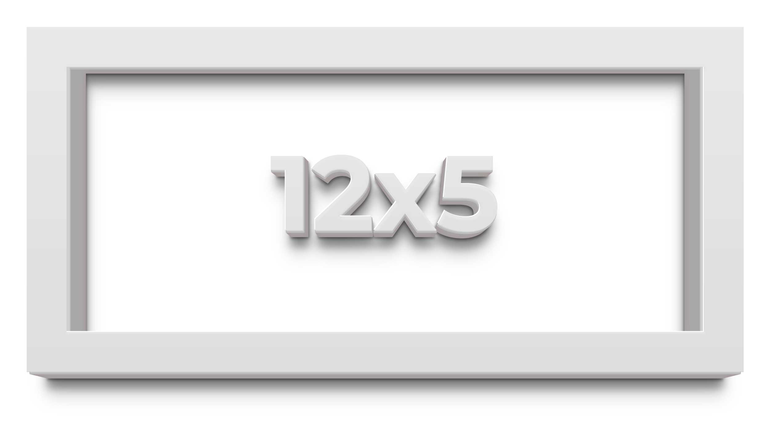 12×5 IN Shadow Box Frame White | 2 Inches Deep Real Wood Contemporary Shadowbox