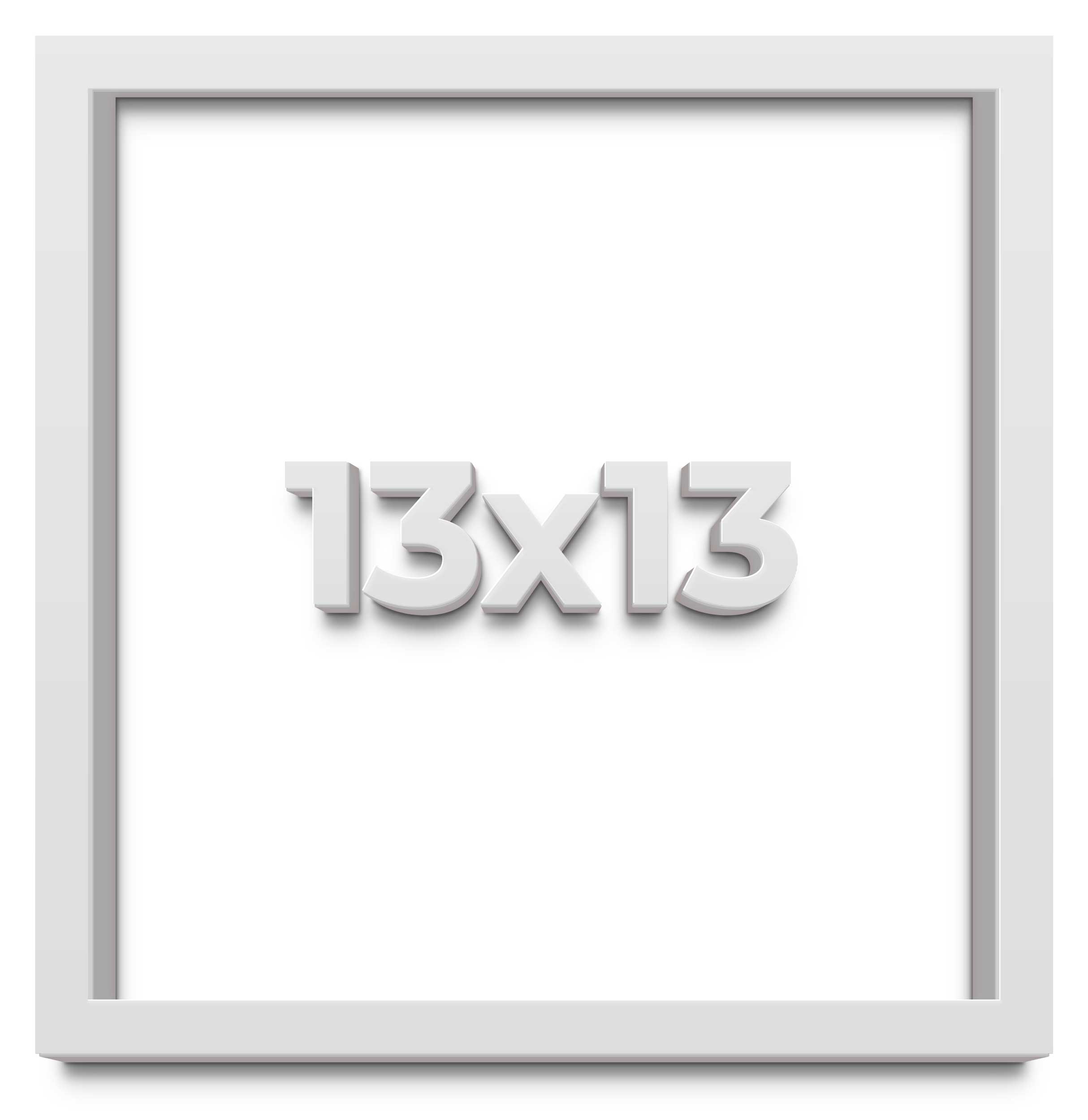 13x13 Shadow Box Frame White | 2 Inches Deep Real Wood Contemporary Shadowbox Di - Picture 1 of 8