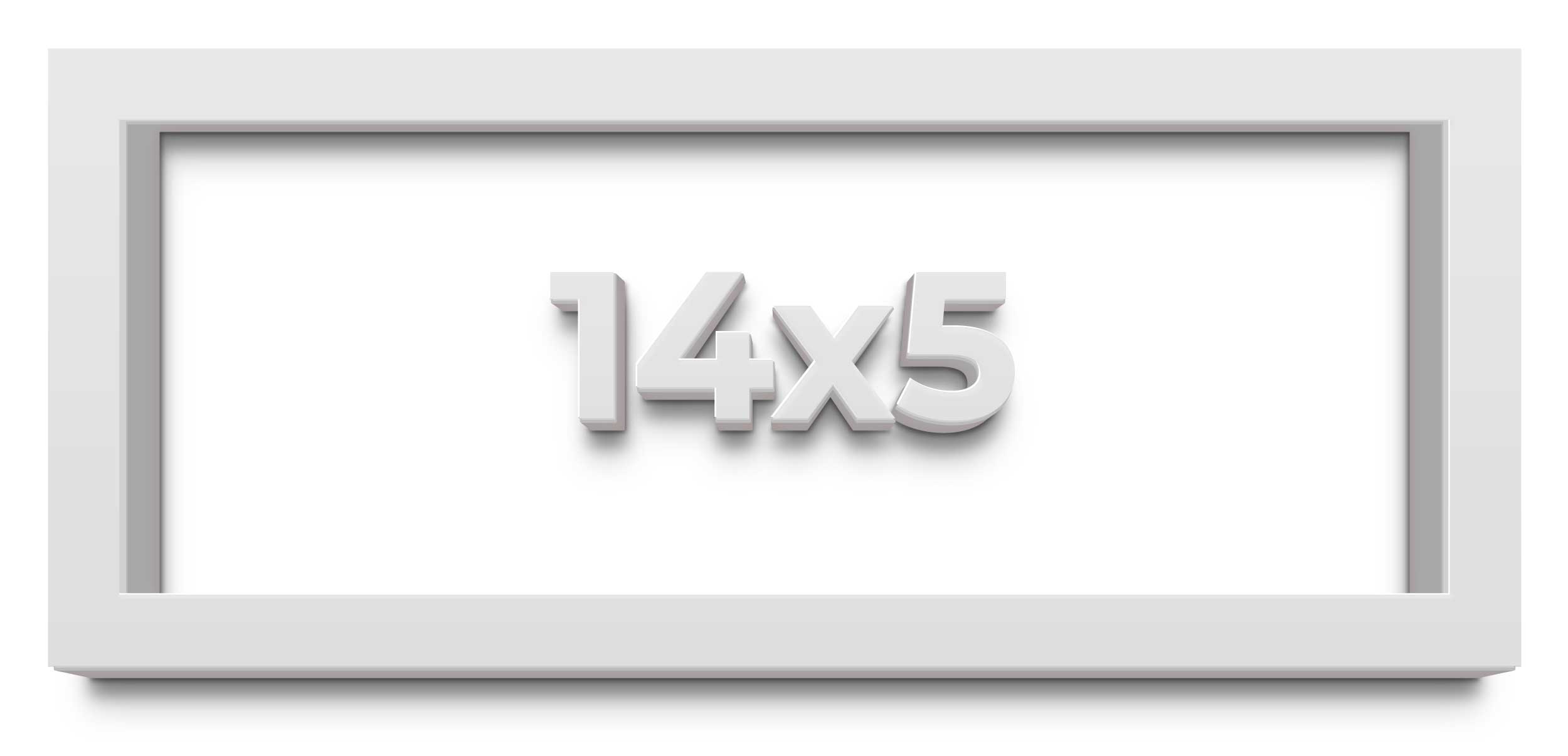 14×5 IN Shadow Box Frame White | 2 Inches Deep Real Wood Contemporary Shadowbox