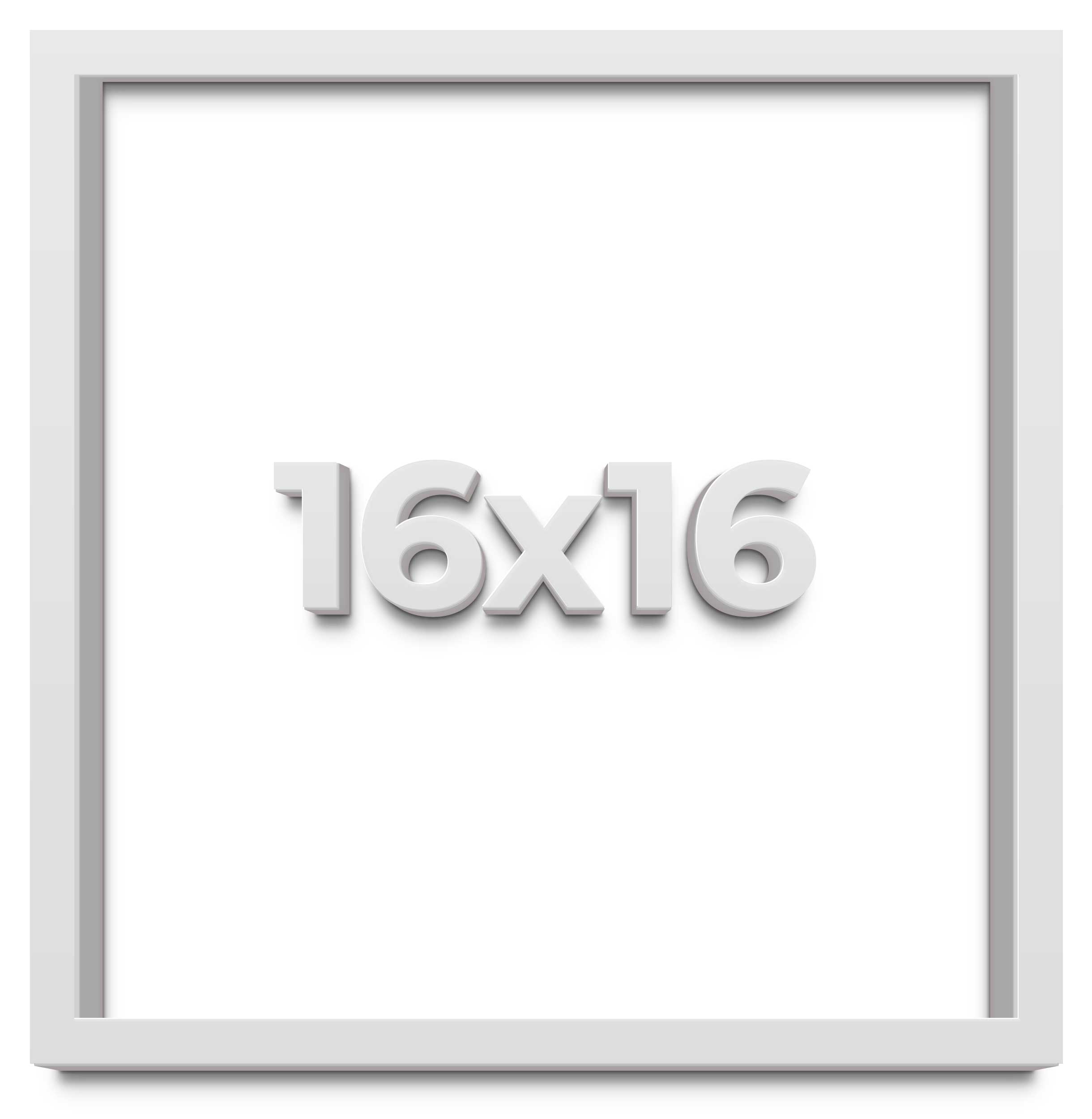 16x16 Shadow Box Frame White | 2 Inches Deep Real Wood Contemporary Shadowbox Di main product image