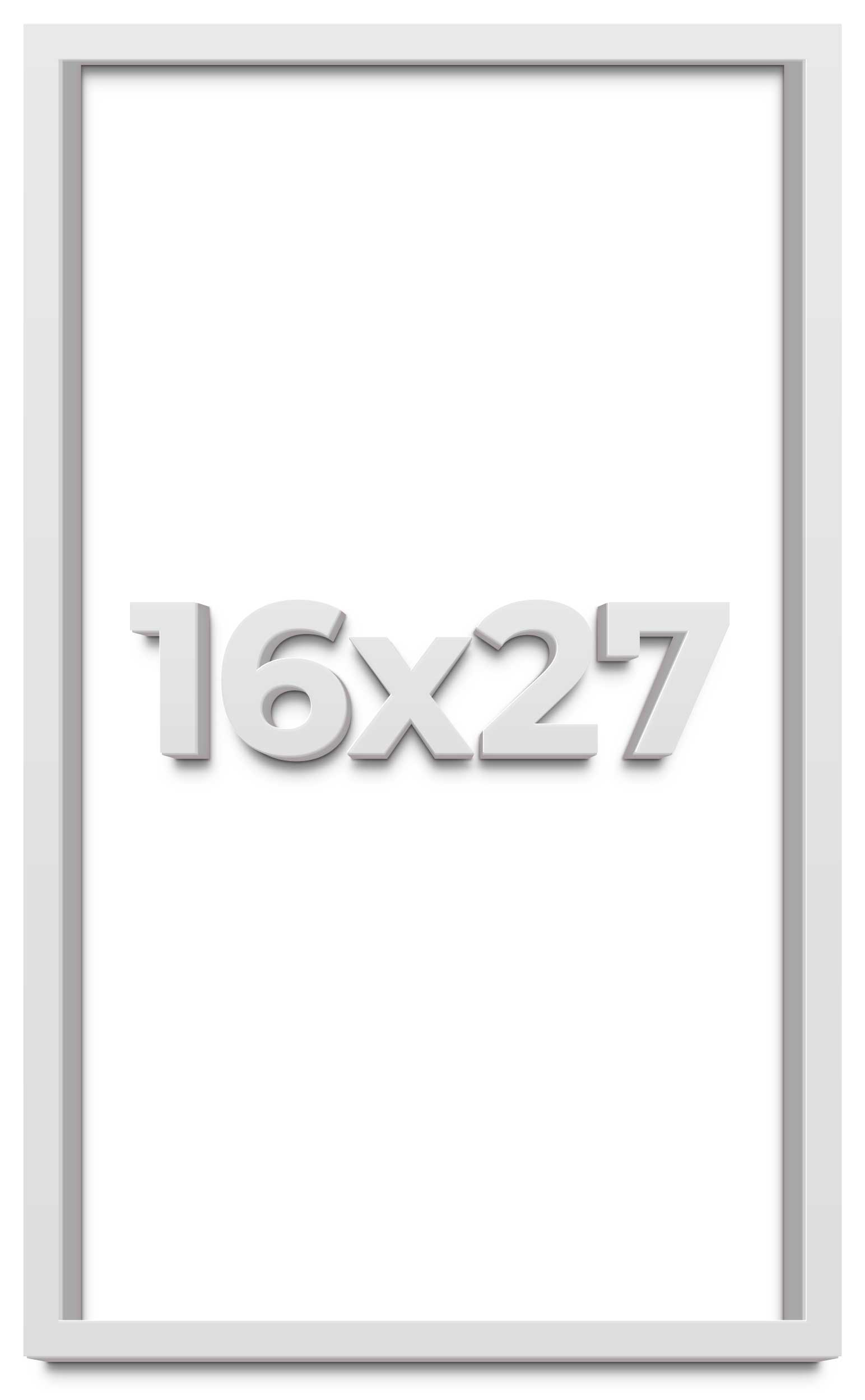 16×27 Shadow Box Frame White | 2 Inches Deep Real Wood Contemporary Shadowbox Di