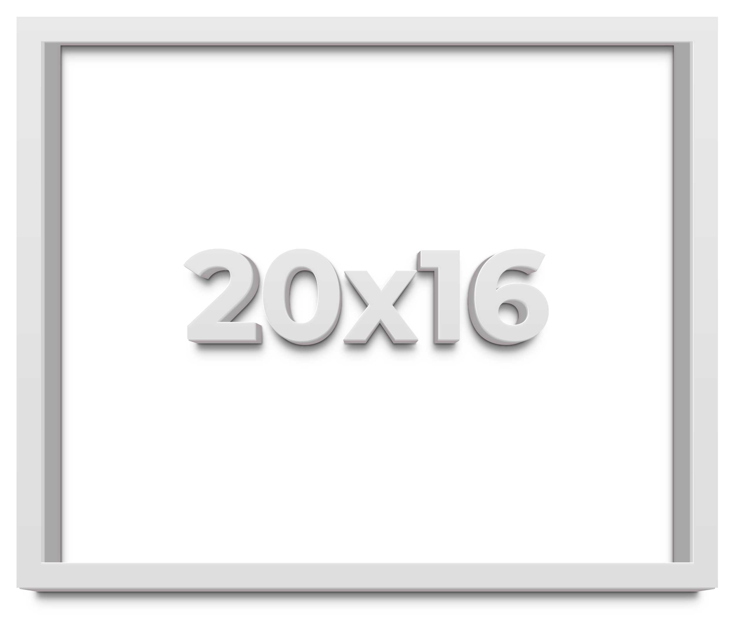 20x16 Shadow Box Frame White | 2 Inches Deep Real Wood Contemporary Shadowbox Di main product image