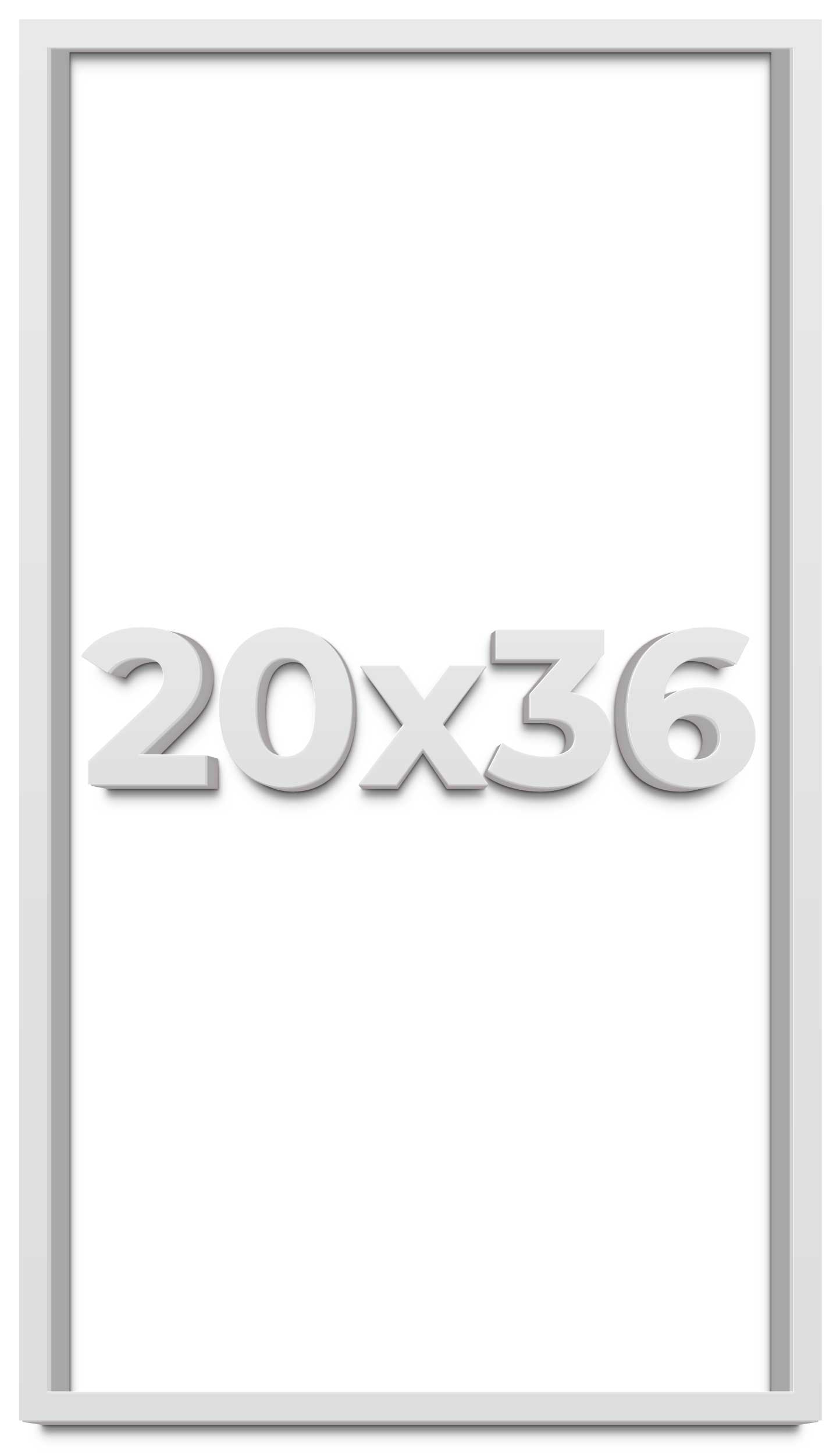 20×36 Shadow Box Frame White | 2 Inches Deep Real Wood Contemporary Shadowbox Di